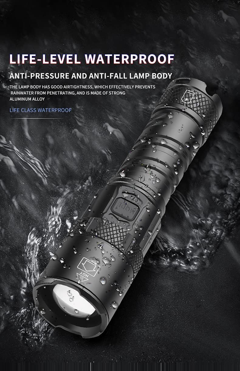 Brightest LED XHP99 Flashlight, 30000 High Lumens Rechargeable LED XHP99 Tactical Flashlights Handheld Lamp with 5 Modes, Type-C Charging, Zoomable Waterproof Torch for Emergency, Work, Hiking : Tools & Home Improvement