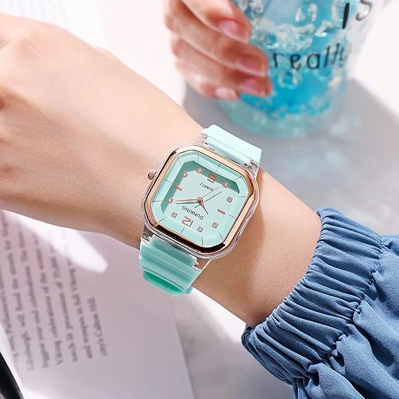 Singular-Point Business Watches-Men's Women's Square Watch, Silicone Strap Watch Waterproof Analog Quartz Watch Fashion Sports Watch Business Watch Gift
