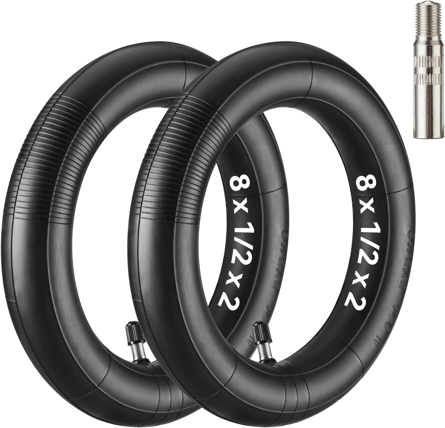 8.5x2 Inner Tube Scooter, Thicker 2 mm Butyl Rubber, 8 1/2 x2 Inner Tube, for Xiaomi M365 Pro2 Mi3 Gotrax GXL V2, 50/75-6.1 Electric Scooter, Pocket Bike, Mobility Scooter -2 pack
