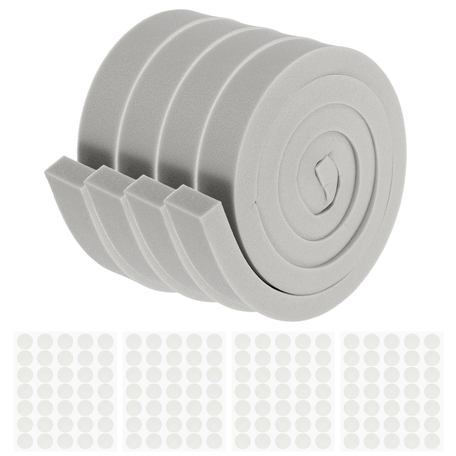PATIKIL 4 Rotoli Di Nastro Isolante Per Condizionatore D'Aria, 2 M X 5 Cm X 2,5 Cm Nastro Di Tenuta Isolante Per Condizionatore, Porta, Finestra, Grigio Con Punti Di Colla Non Adesivo