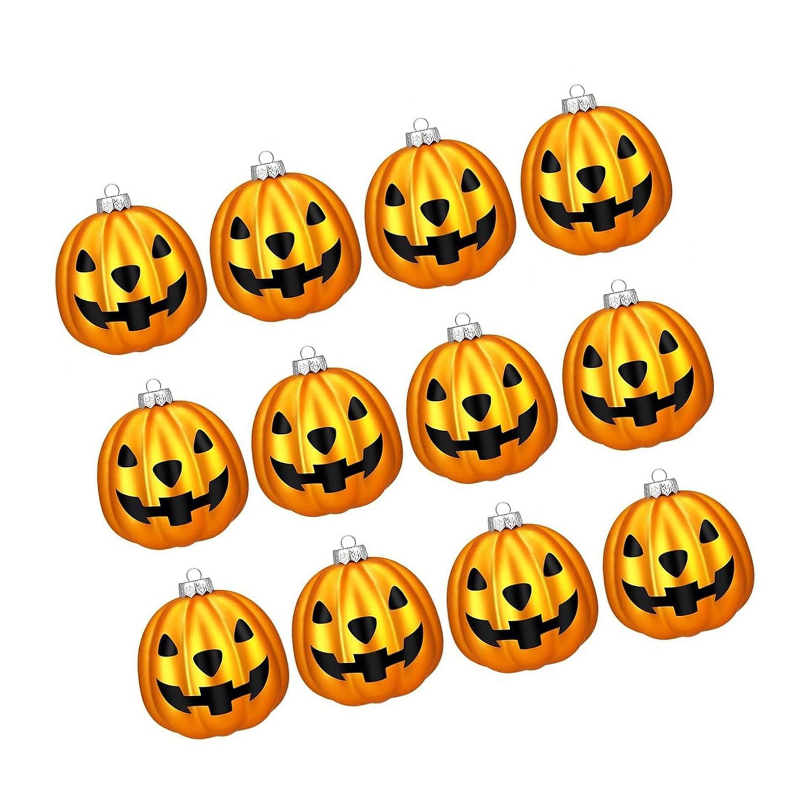 Buxuaaaa D 12Pcs Autumnal Pumpkin Baubles Festival Pumpkin Hanging Ecoration For Home Thanksgiving Halloween Celebration Plastomer Hangings