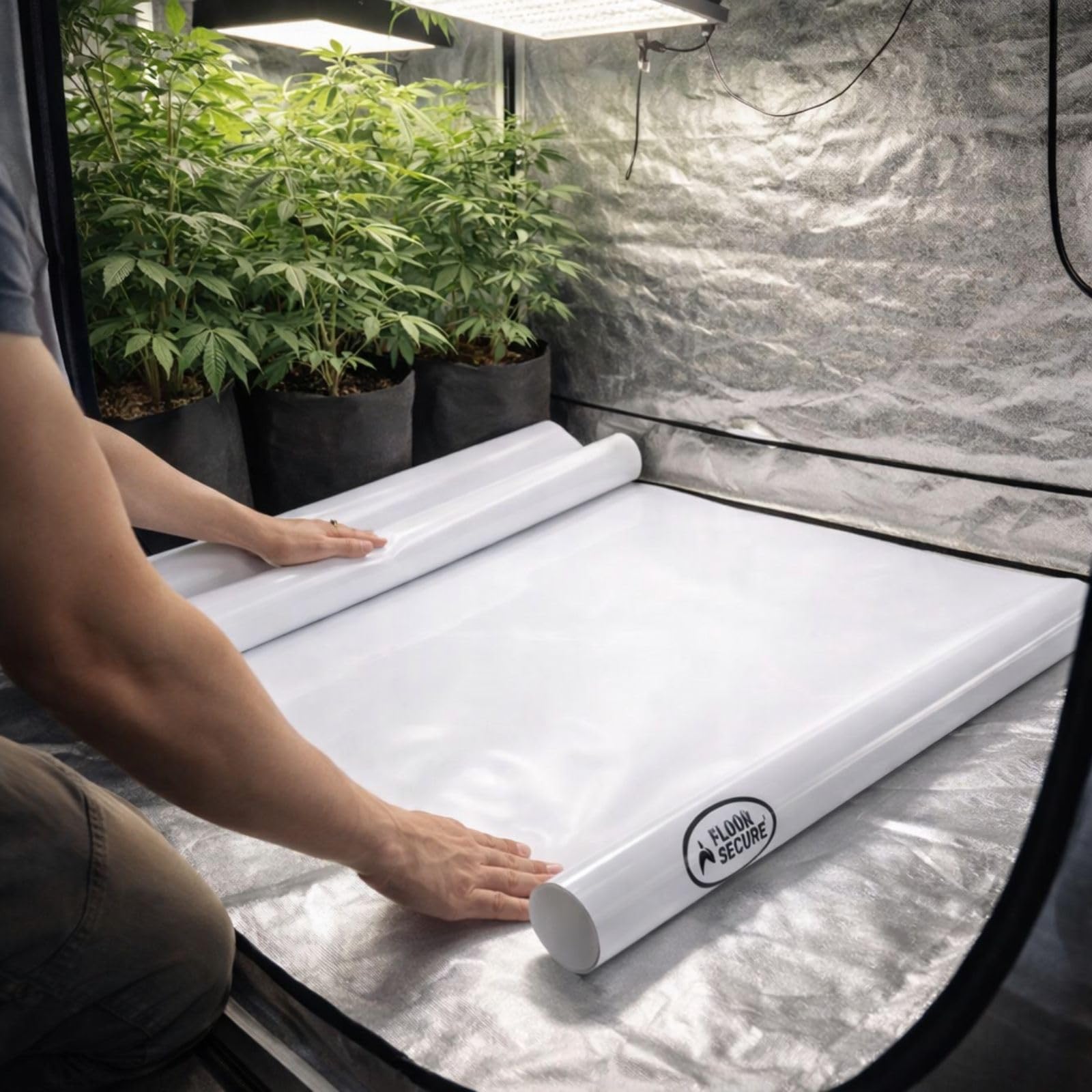 Weedness Lámina reflectante para suelo blanco, 4 x 25 m, lámina de suelo con reflectante, tienda de cultivo, espacio para cultivo en interiores