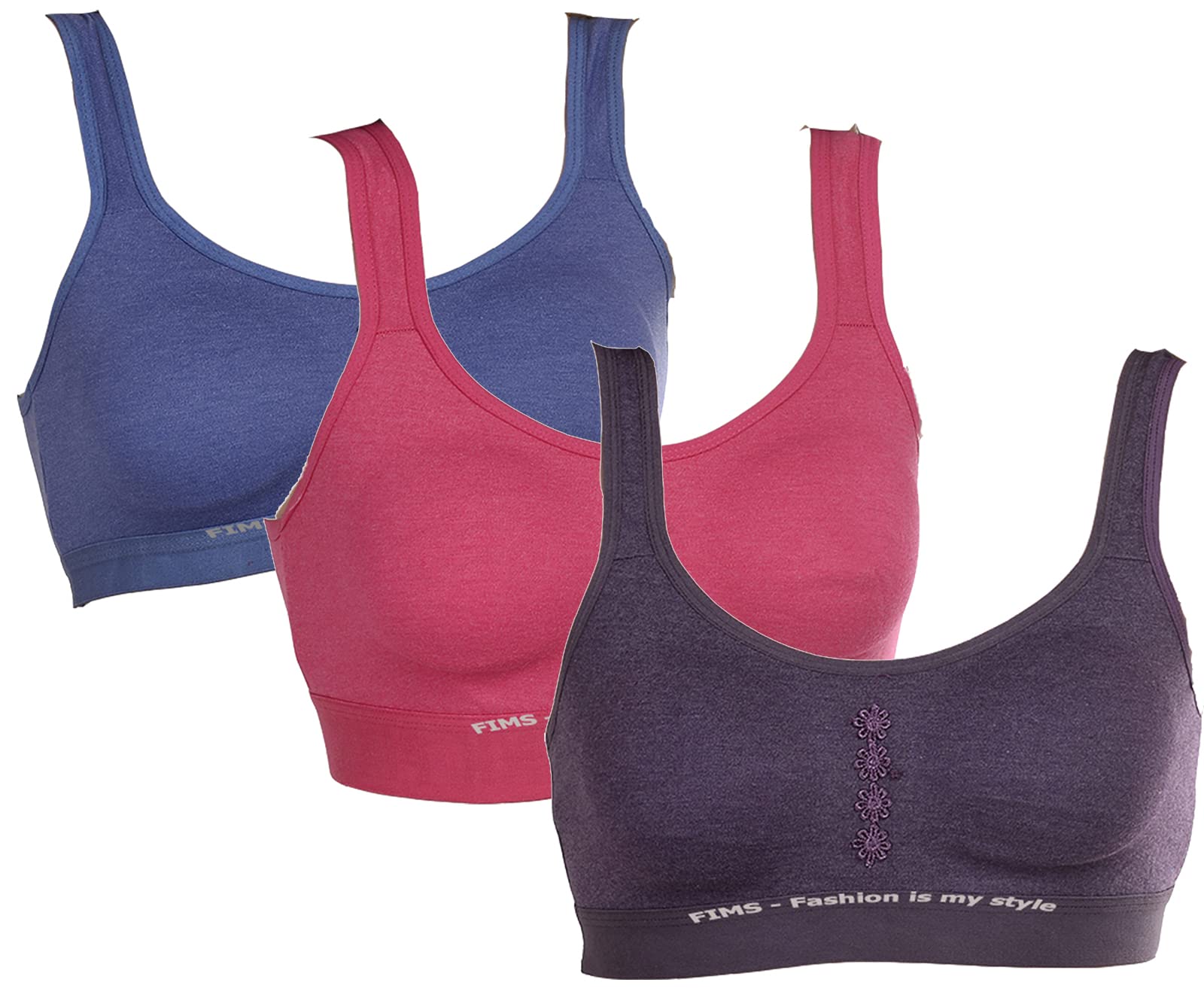 fims - fashion is my style Women's Cotton Non-Padded Wire Free Sports Bra-picture-36