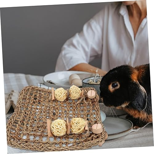 Miniatura 9 de Placa de molienda para el cuidado de los dientes de conejo, tablero de madera, jerbos de actividad, juguetes para pequeños bichos, tapete de conejo