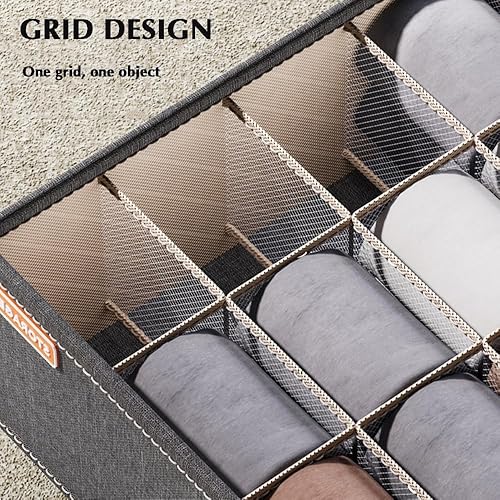 Miniatura 5 de PHILISENMALL Organizador de ropa interior plegable, caja divisora de cajones para ropa, organizadores de armario