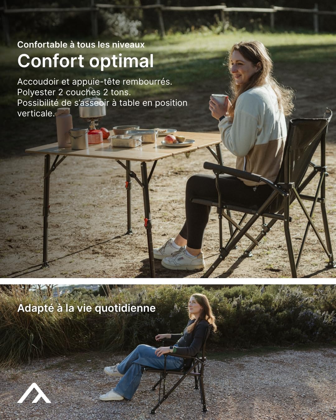 qeedo Chaise de Camping Pliante Johnny XL (jusqu'à 150 kg), Chaise Pliante avec Porte-gobelet en Filet