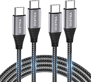 Ocetea [2-Pack 3M] Long USB C to USB C 60W Cable, Type C Charger Cable PD Fast Charging Lead Compatible with iPhone 15/15 Pro/15 Pro Max, MacBook Pro, iPad Pro, Galaxy S23 S22 Ultra, Pixel