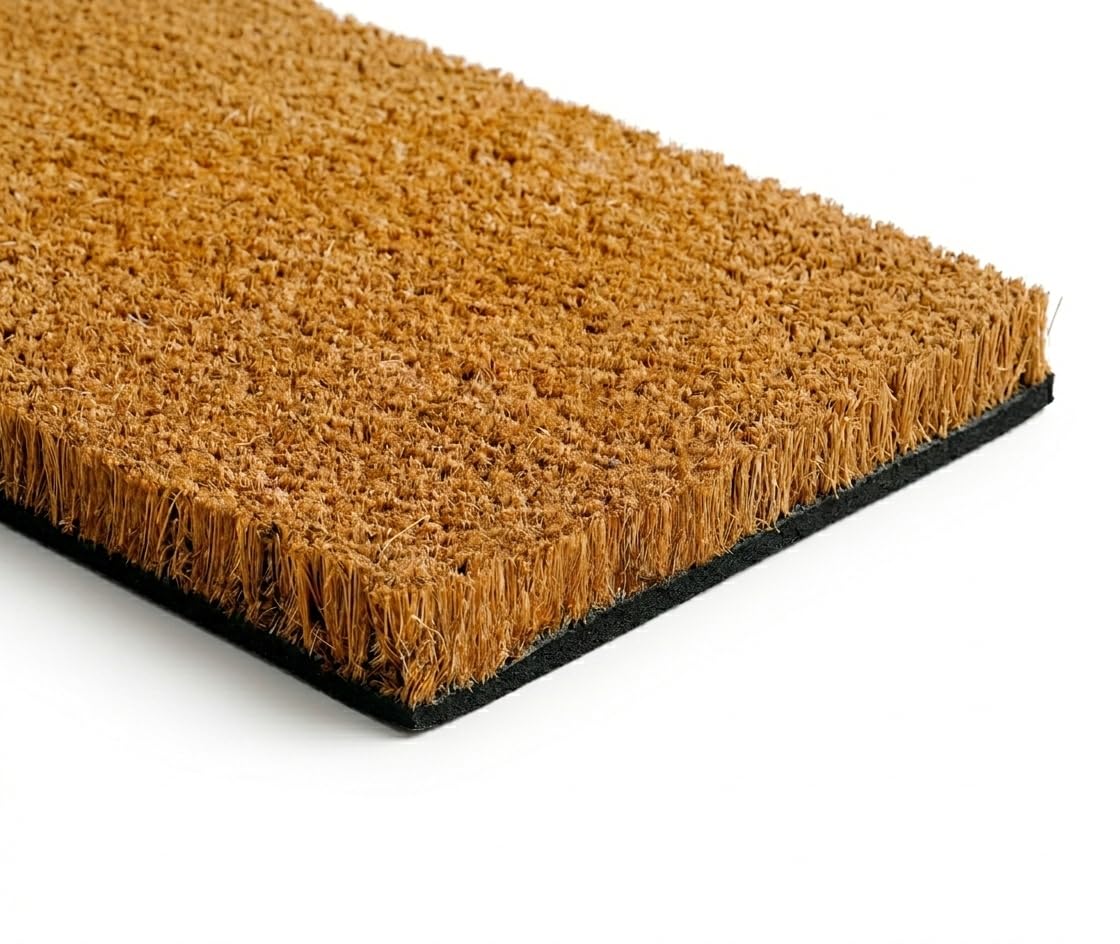 Pro Home 40x60cm Coco Coir Mat – Natural Coconut Fibre Door Mat with Tough Bristles, Indoor/Outdoor Heavy Duty Dirt Trapper, Anti-Slip Backing, Durable & Eco-Friendly Entrance Welcome Mat (2, 40x60cm)