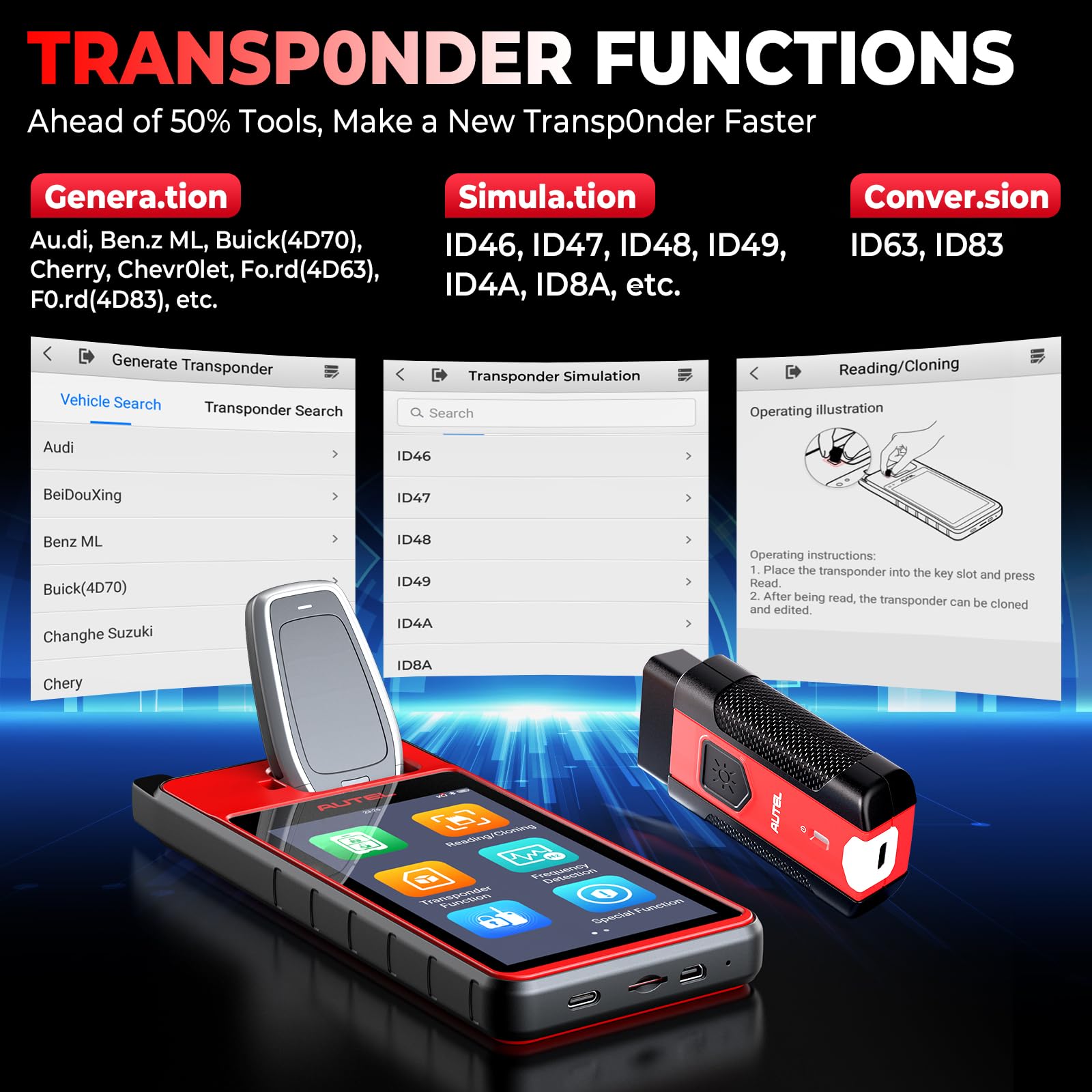 Autel MaxiIM KM100E Programmateur Clé Voiture, 2026 Identique au KM100 KM100(X) Diagnostic Auto, Lite Ver. de IM508S IM608S II Outil Programmation Clé, APB112 Intégré, Apprentissage OBD, Auto VIN