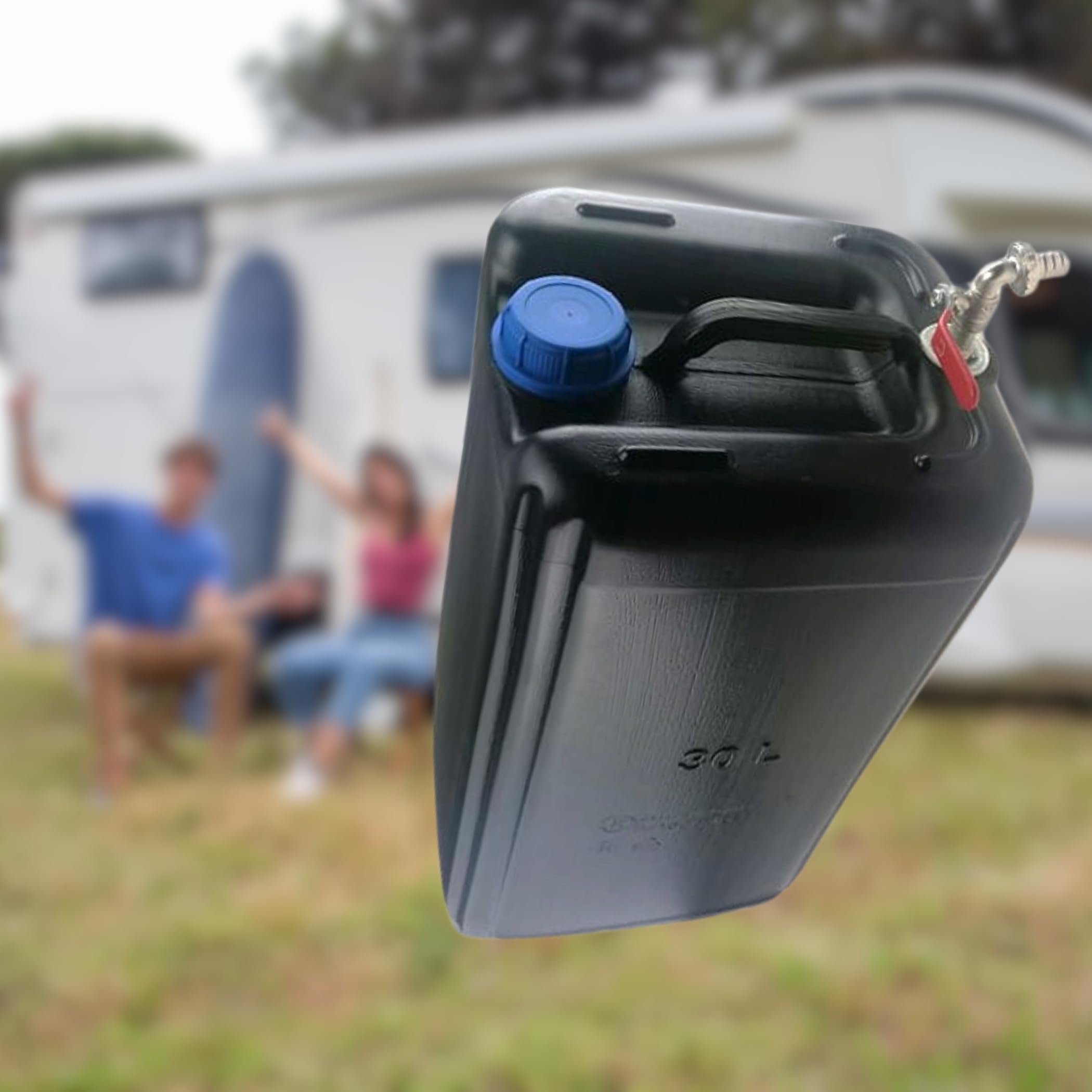 Bidón de agua de 30 l de plástico, depósito de agua con grifo, bidón de agua potable, depósito de agua, bidón de plástico, para casa, jardín, coche y camping, etc., cierre hermético