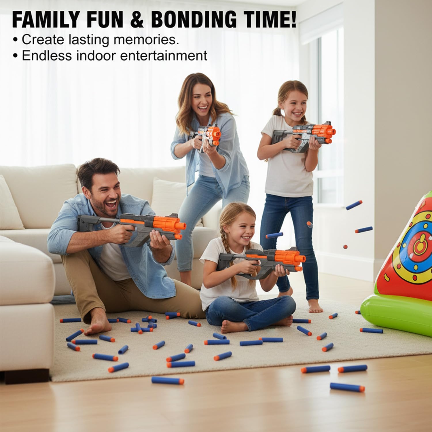 500 Pfeile für Nerf Elite 2.0,Ersatzpfeile Munition Foam Darts kompatibel mit Nerf Hasbro Fortnite - Blau