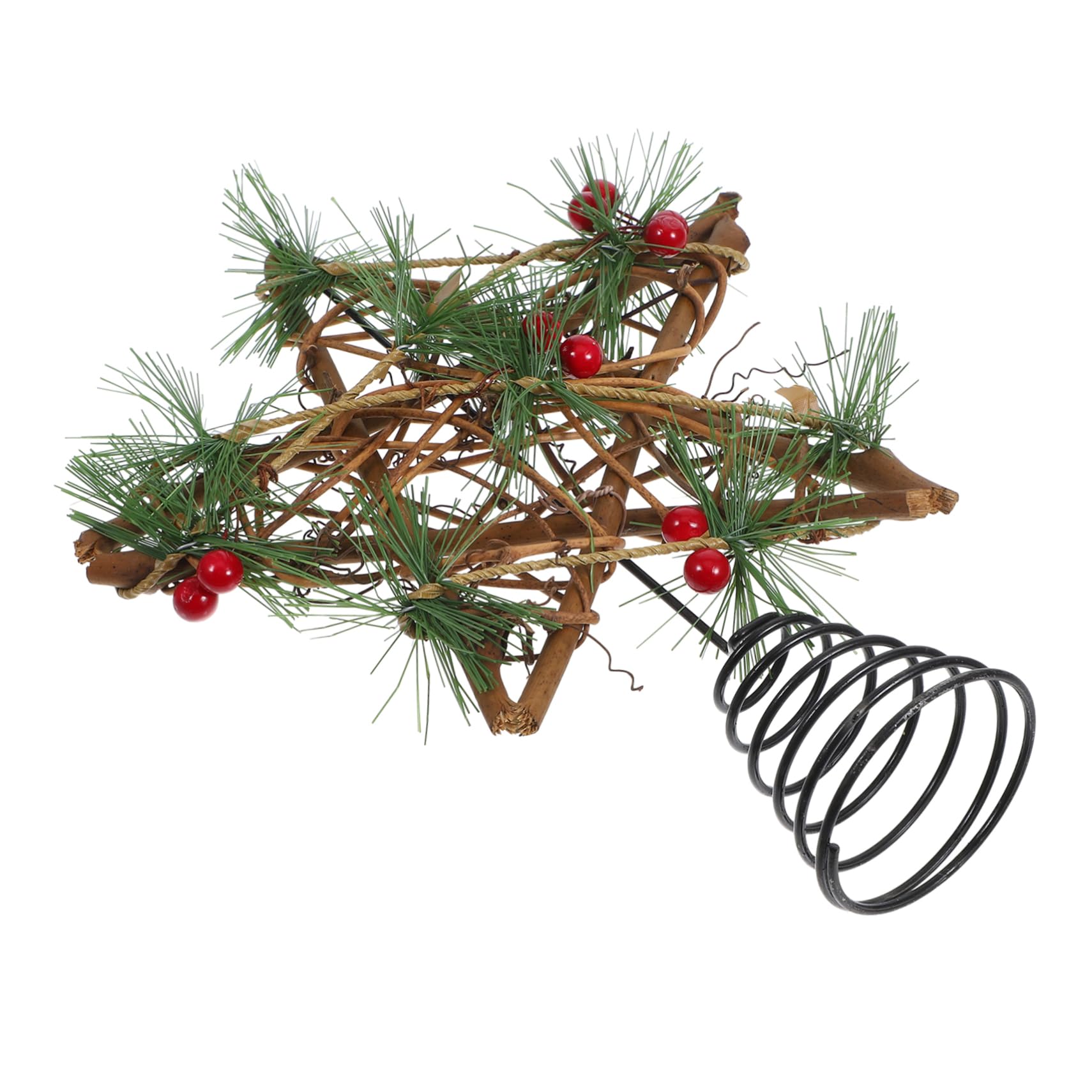 Punta del árbol de navidad de madera para decoración navideña en bares y comercios