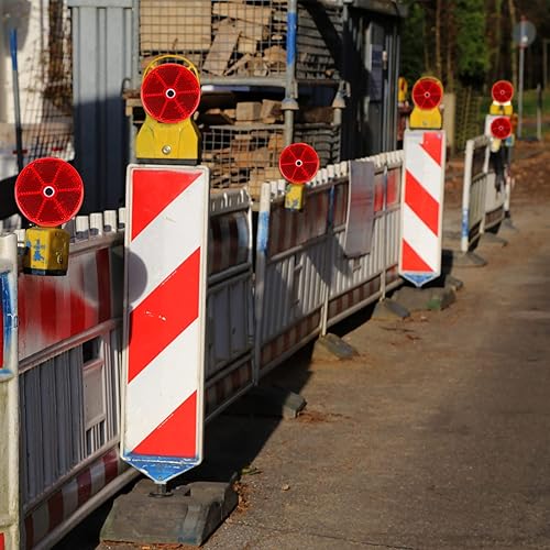 Miniatura 3 de Kingdder Reflector redondo frontal para postes de puerta de entrada, remolques, reflectores de seguridad con agujeros de montaje centrales,