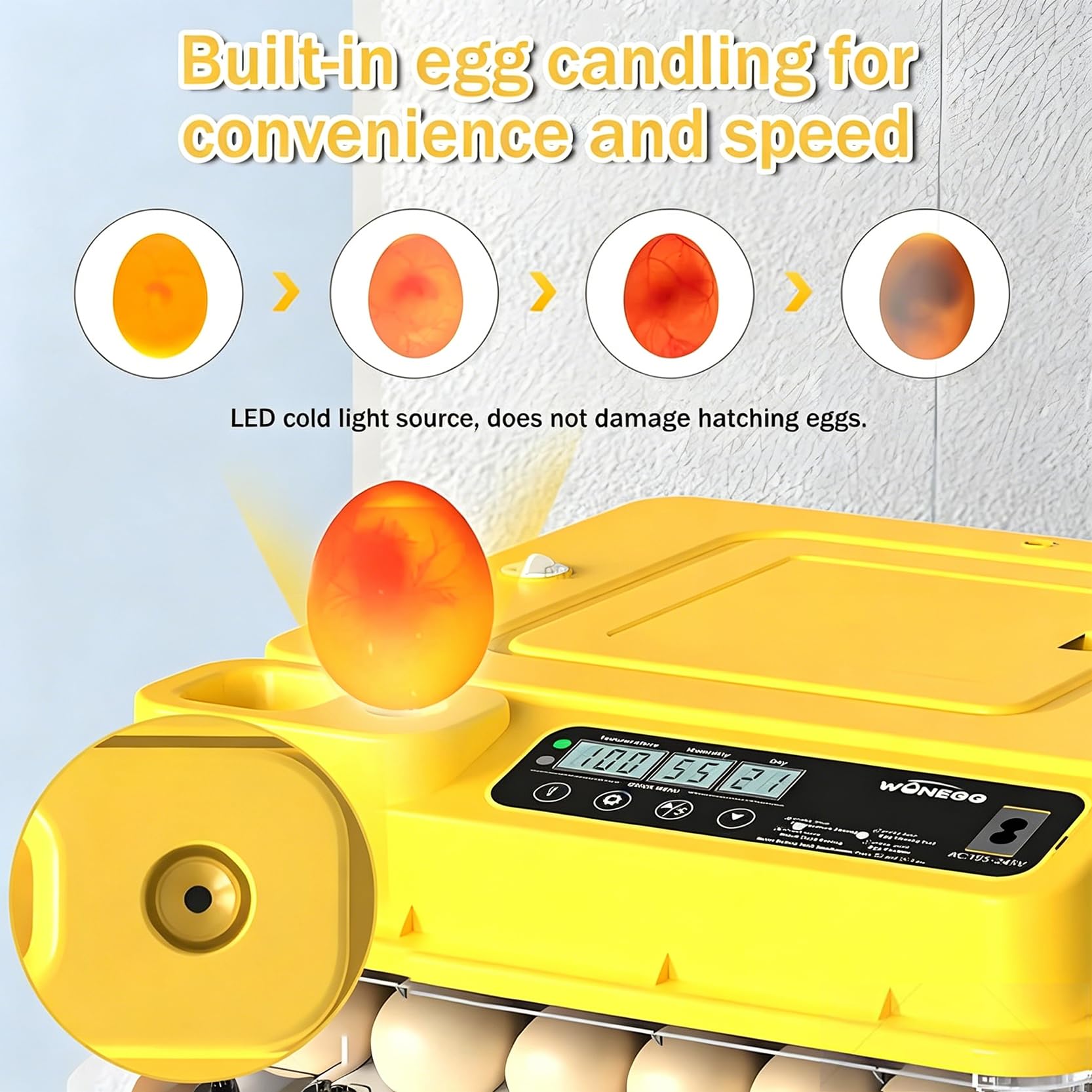 Incubadora de Huevos Profesional 288, Incubadoras de Huevos Eléctricas con Llenado Automático de Agua, Contador Diario, Máquina de Ofoscopia y Control Total del Clima Criadora de Pollos Para P 48Eggs