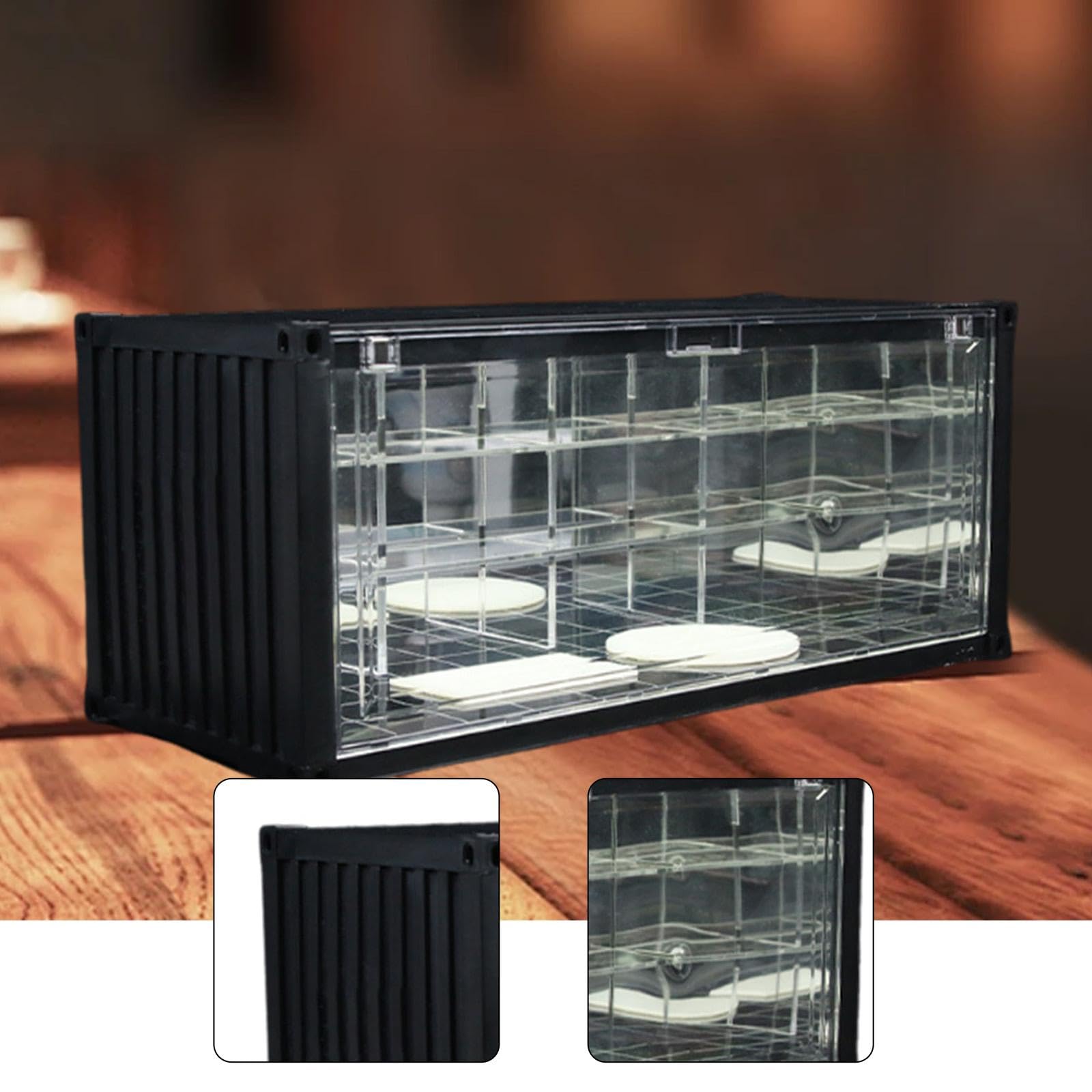 Vitrina Expositora Coche Escala 1/64 con Luz - Estructura PP Robusta, 38.7x16x16.5cm, Decoración Escritorio Coleccionables