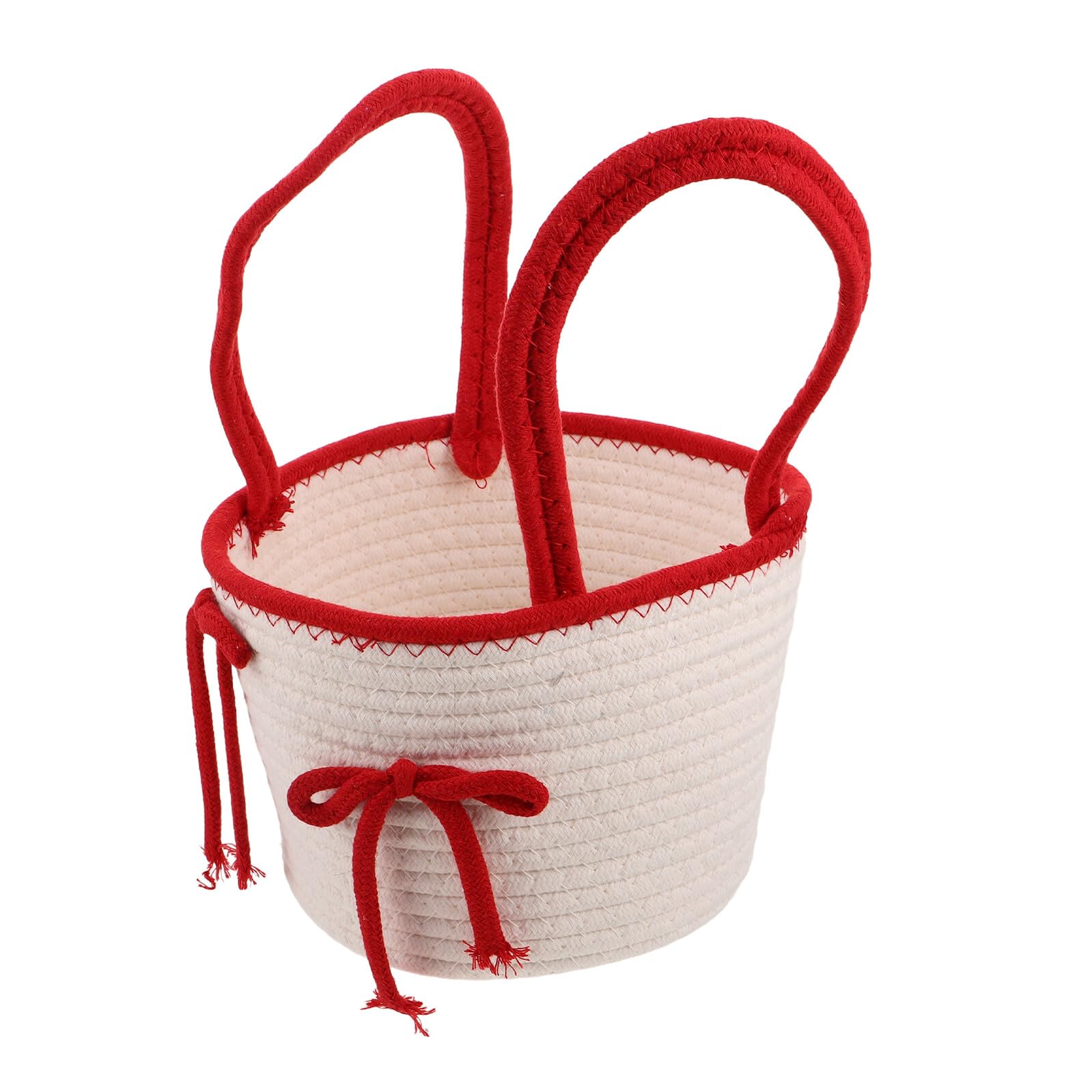 Panier de rangement rond tissé main jojofuny 20x15cm avec noeud décoratif