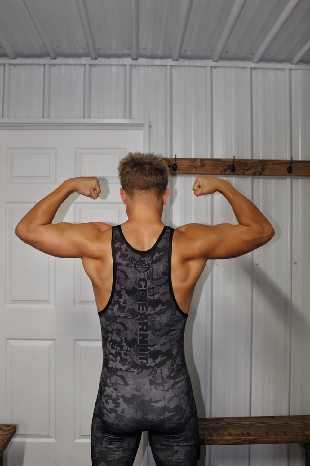 GO EARN IT Mens American Eagle/Black Flag Singlet - Youth Wrestling Singlet and Mens Wrestling Singlets