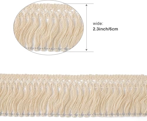 Miniatura 2 de AWAYTR - Borlas de algodón con flecos de 10 yardas de ancho para coser con flecos, para cortinas, ropa, vestidos, almohadas, cintas para