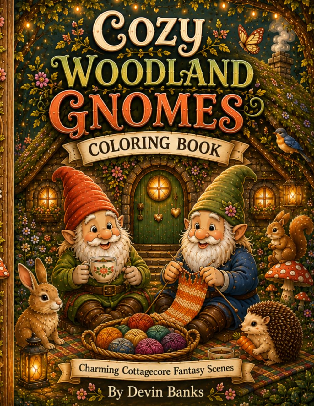 Cozy Woodland Gnomes Coloring Book: Charming Cottagecore Fantasy Scenes (Whimsical Gnomes Collection)