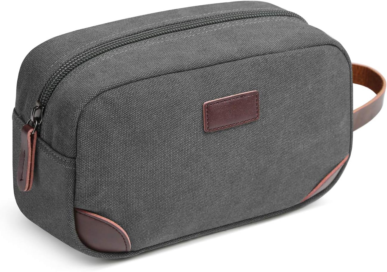 Men's Travel Toiletry Organizer Bag Canvas Shaving Dopp Kit Bathroom