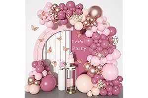 Dusty Rose Balloon Arch Kit - 154-Piece Pastel Pink, Orange, and Rose...