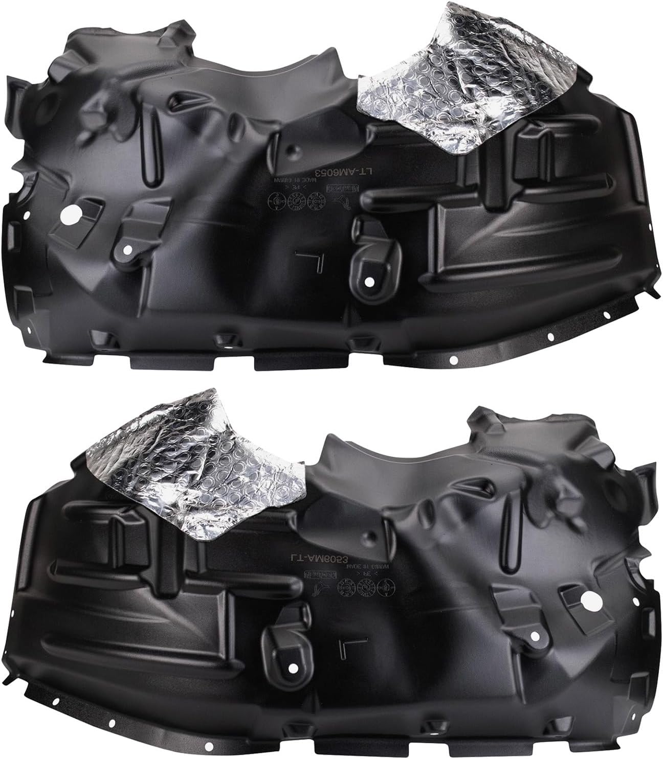 TRQ Front Inner Fender Liner Set Compatible with 2018-2023 Jeep Wrangler CH1248198 CH1249198