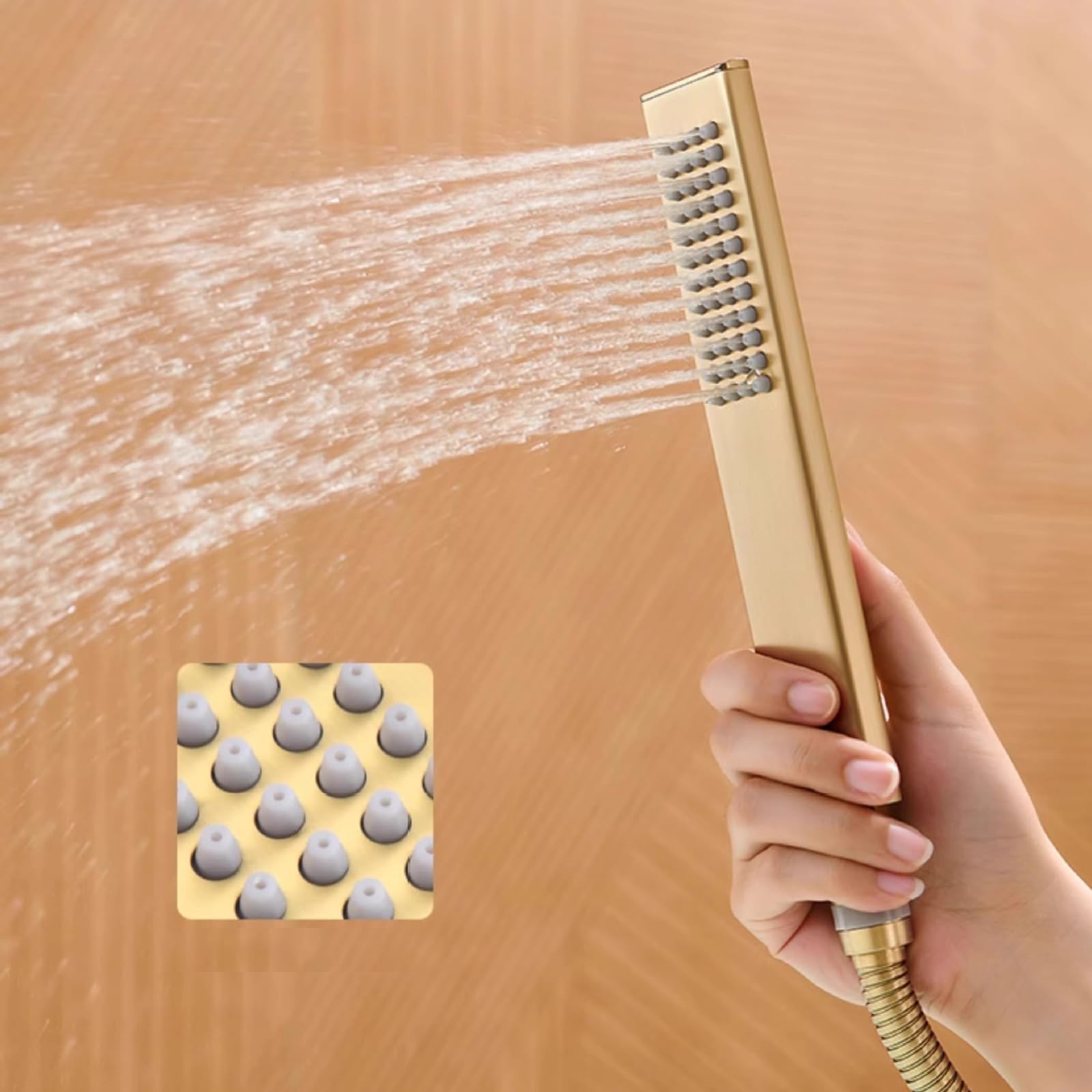 Grifo Mezclador de Bañera Y Ducha Independiente Grifo de Bañera de Pie con Agua Fría Y Caliente Tipo Cascada Y Ducha de Mano de Latón Monomando Gris