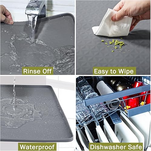 Miniatura 5 de 2 fundas para lavadora y secadora para la parte superior de silicona de 25.6 x 25.6 pulgadas, impermeable, cubierta de encimera, cubierta