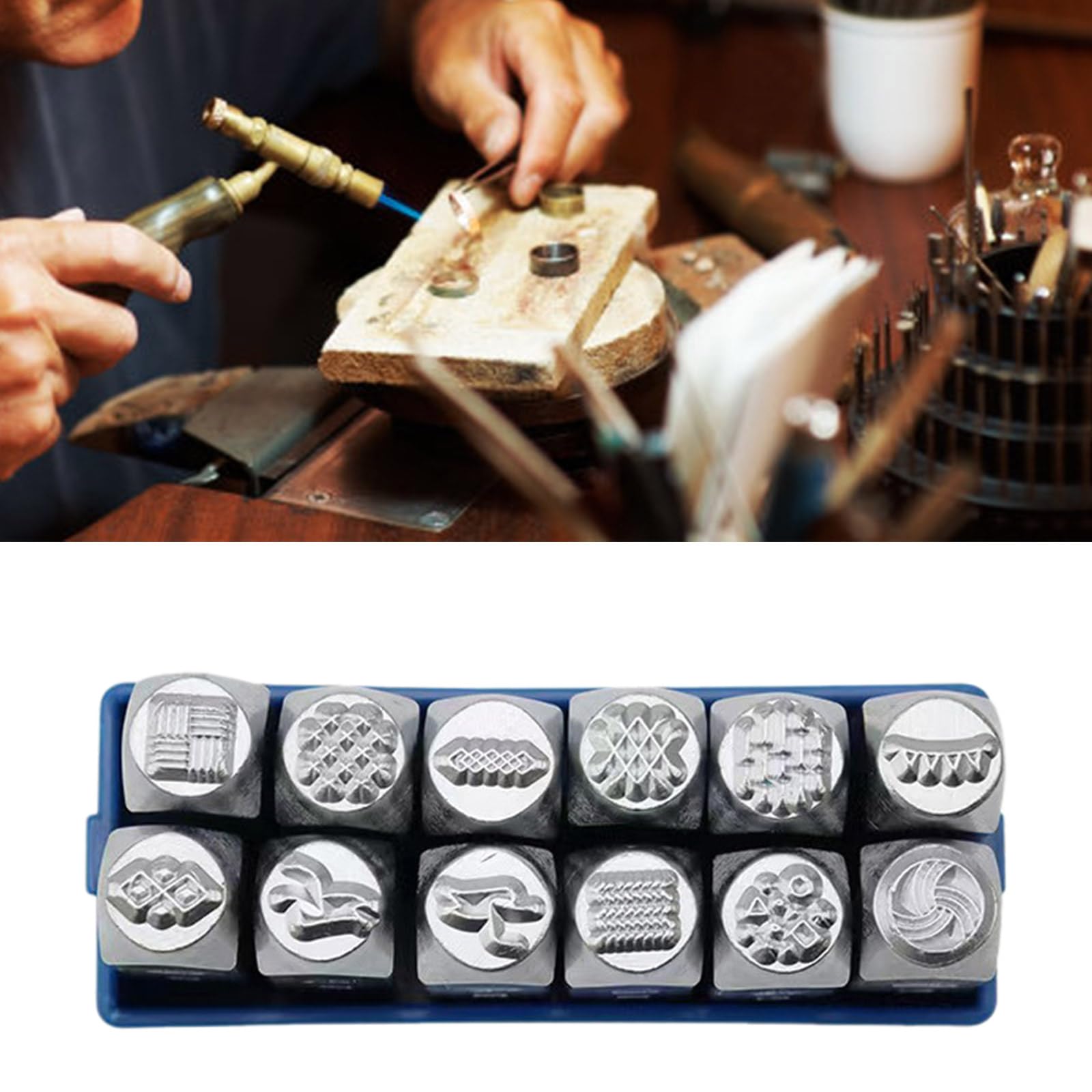 Set di 12 scalpelli in metallo per intaglio gioielli set professionale strumento artigianale struttura in acciaio per la creazione di modelli