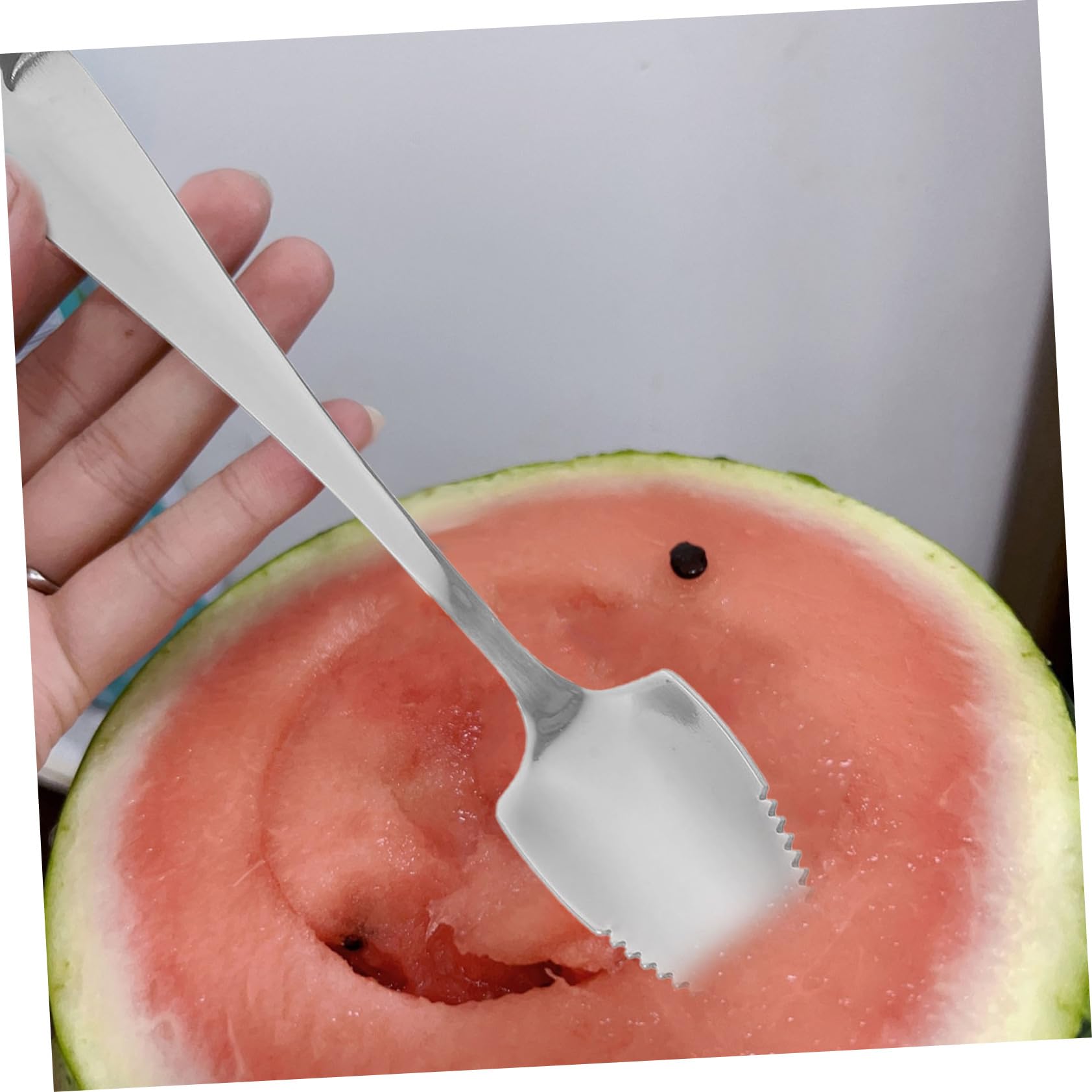 Lot De 10 Cuillères à Pamplemousse Acier Inoxydable - Bord Dentelé | Pour Agrumes, Pastèque, Kiwi | 15,4cm