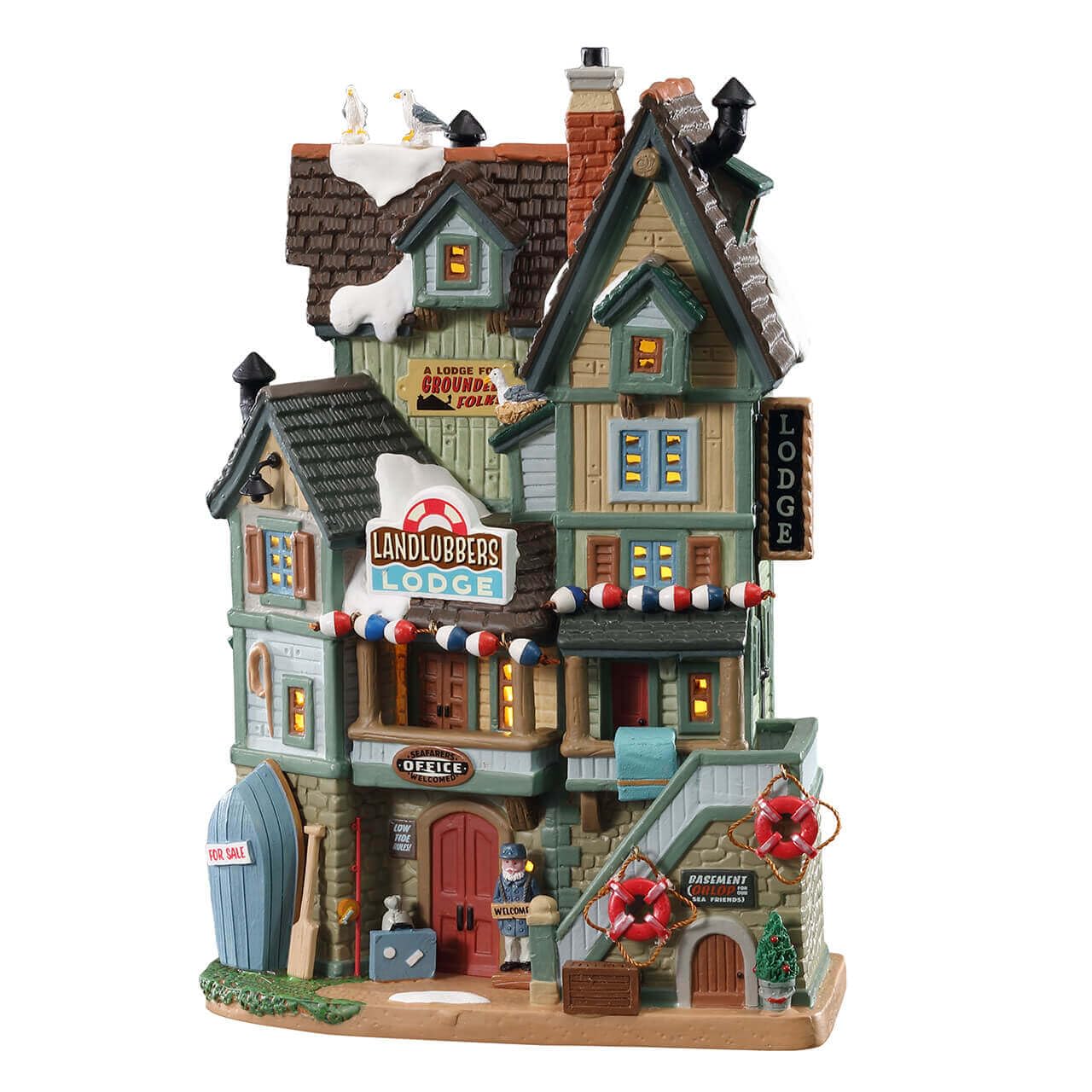 Lemax Landlubbers Lodge b/o led décoration village de Noël miniature