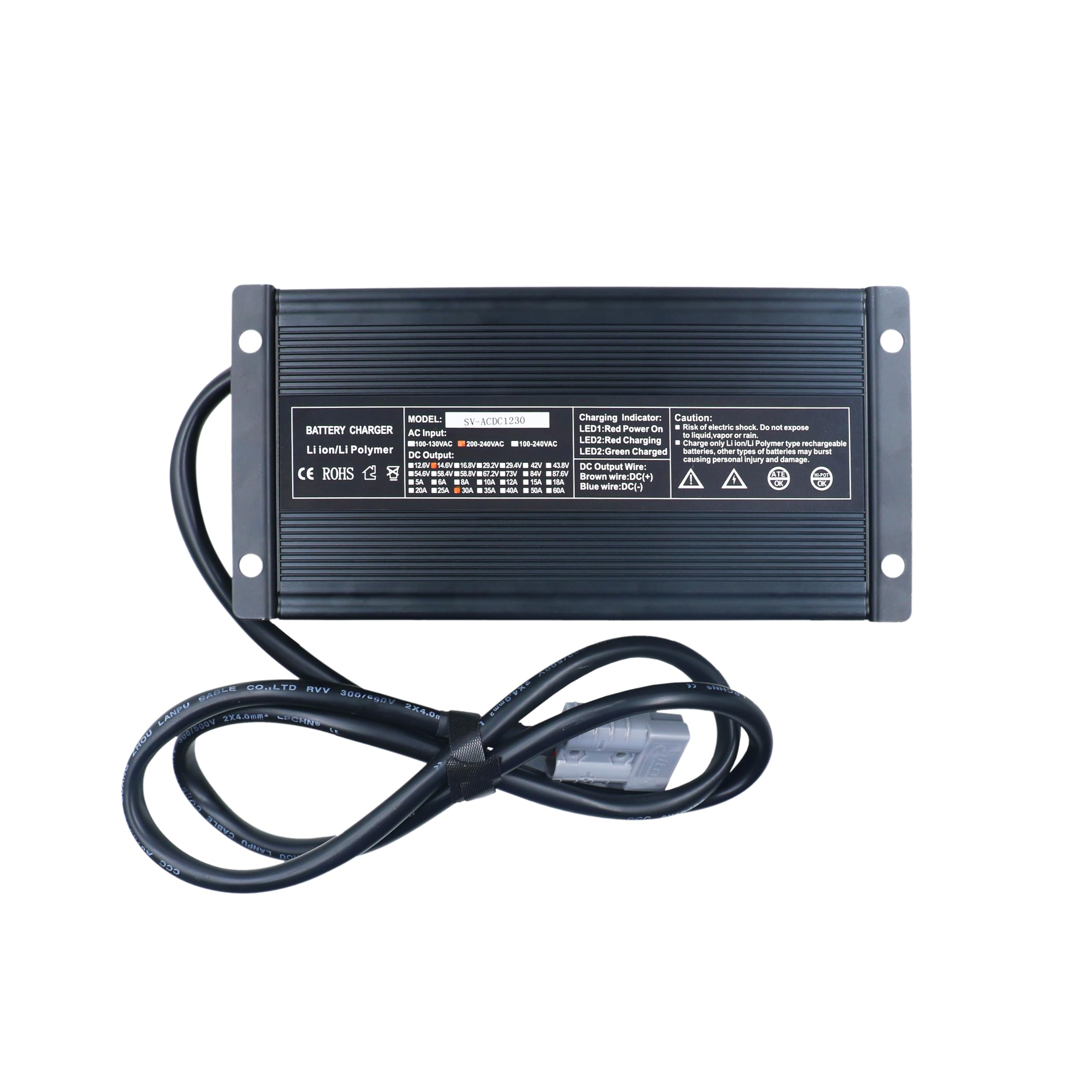 LiFePO4 Ladegerät 12V 30A | Schnelles Laden für Lithium Batterien | Plug & Play mit Anderson-Stecker & Schutzsystem | Inkl. 1,5 m AC & DC Kabel – für Wohnmobil, Boot & Solar