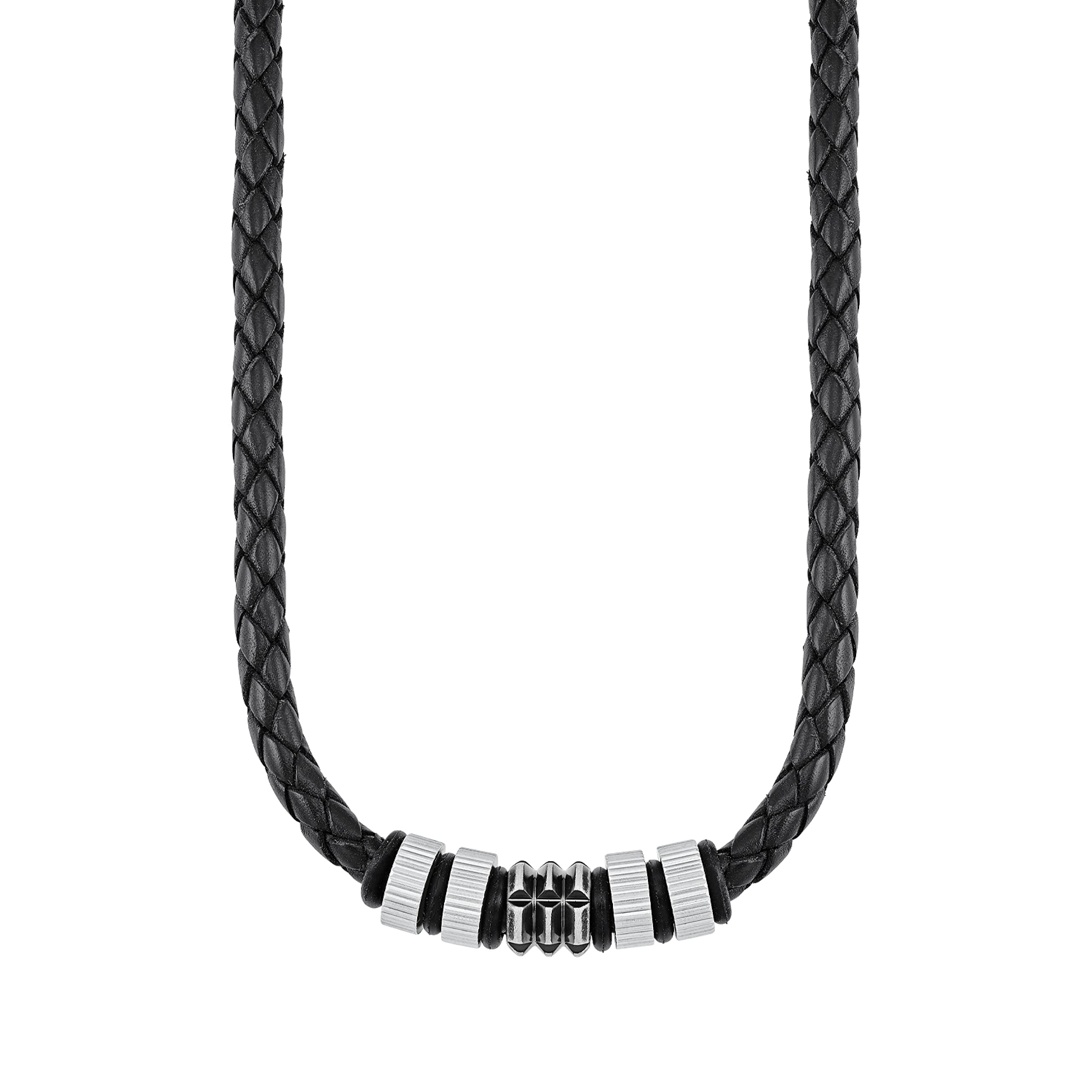 s.OliverJuego de collar para hombre, acero inoxidable, plata, viene en caja de regalo de joyería