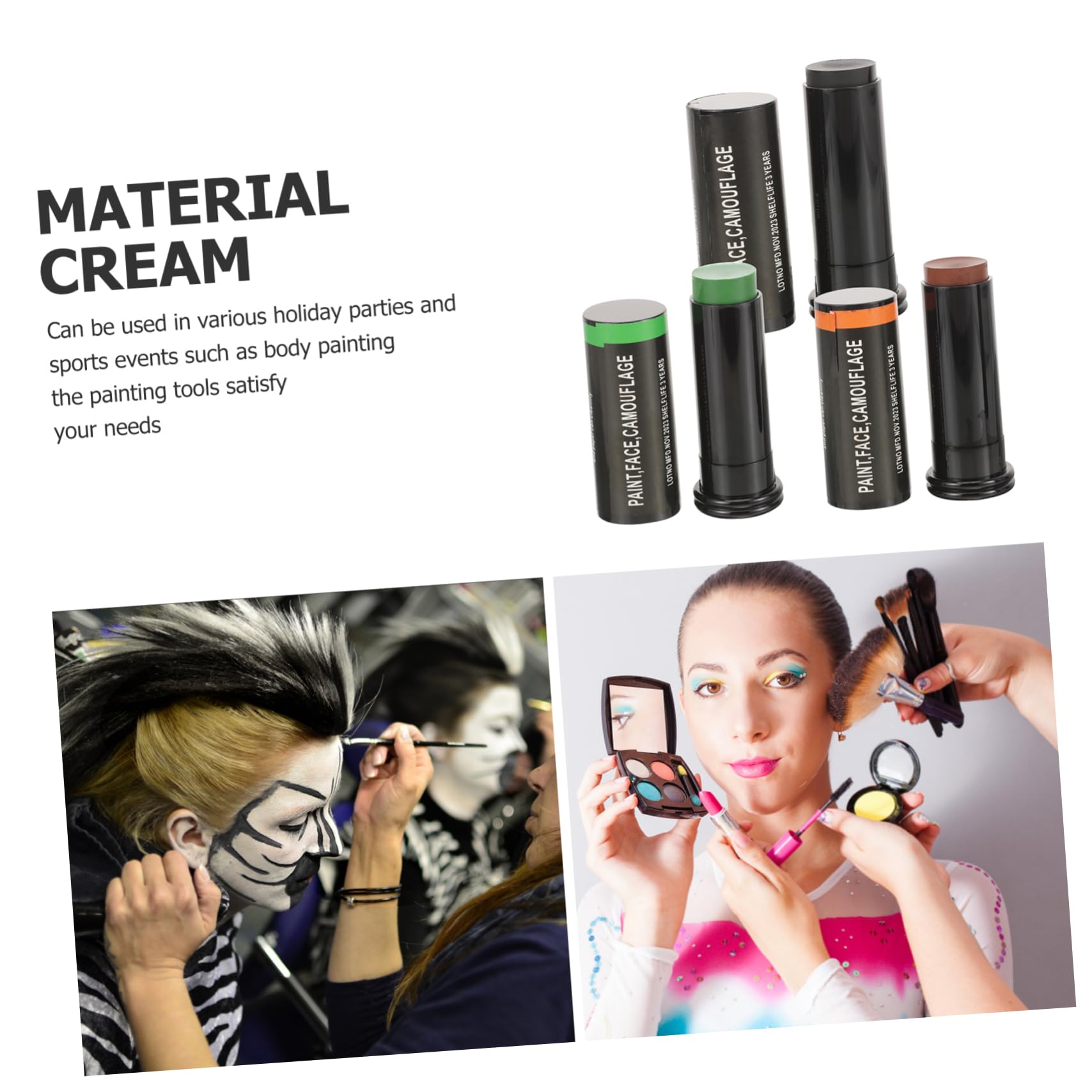 Healeved 15 Pièces Bâtons de Peinture pour Visage Kit de Maquillage pour Halloween et Cosplay Peinture Facile à Utiliser Pours Fêtes Événements