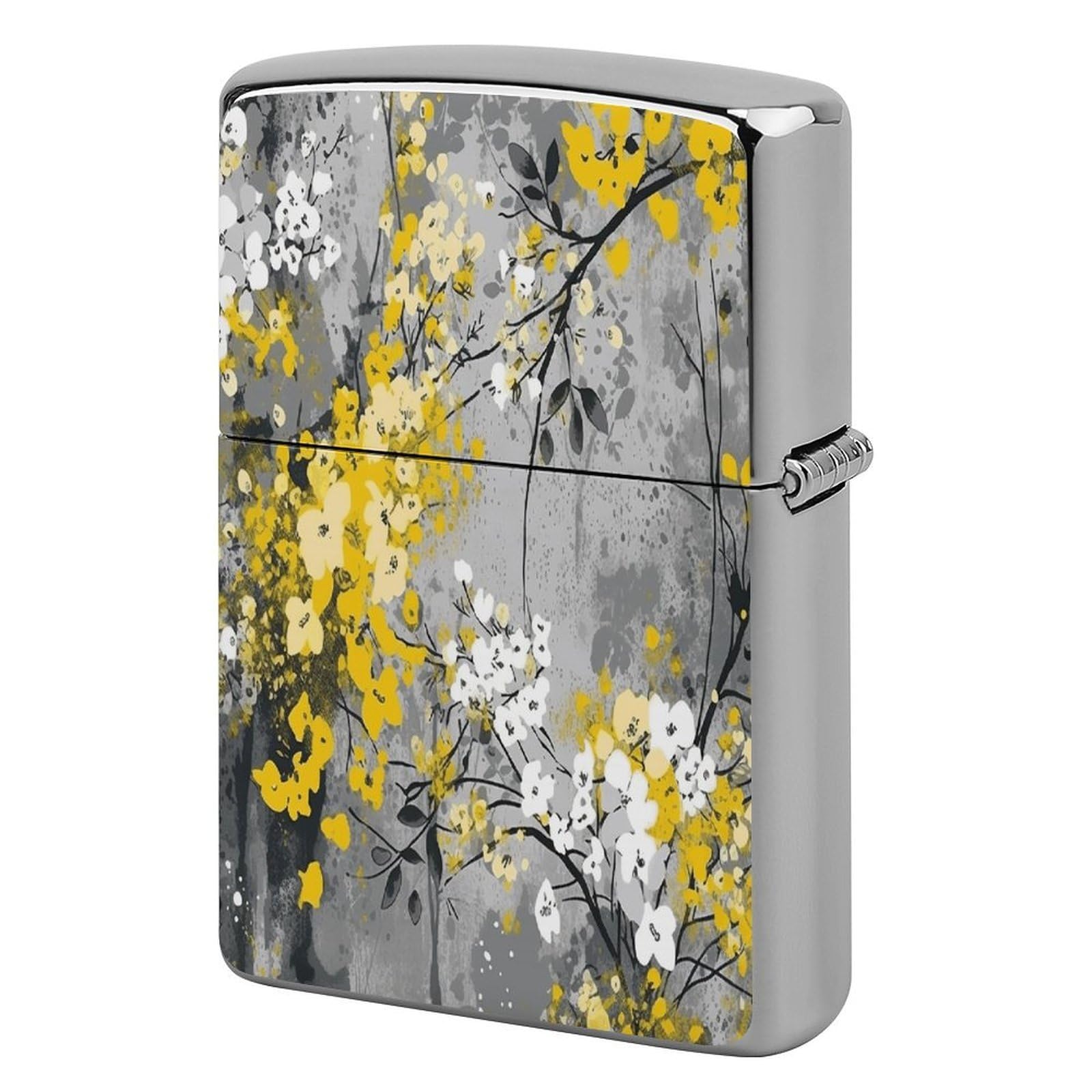 Fekiloot Style Gray Abstract Flower Lighter Case Cover Lighter Holder