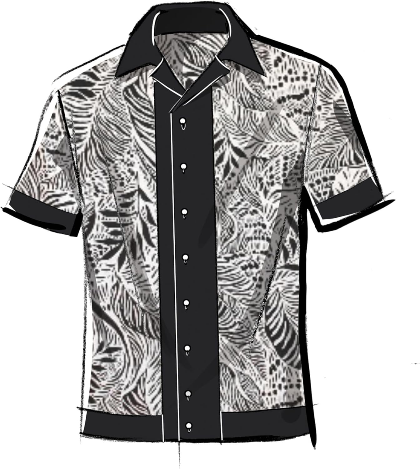 McCall's M8459BB Men's Fitted Bowling Shirt Sewing Pattern Packet, Design Code M8459, Sizes 44-46-48-50-52