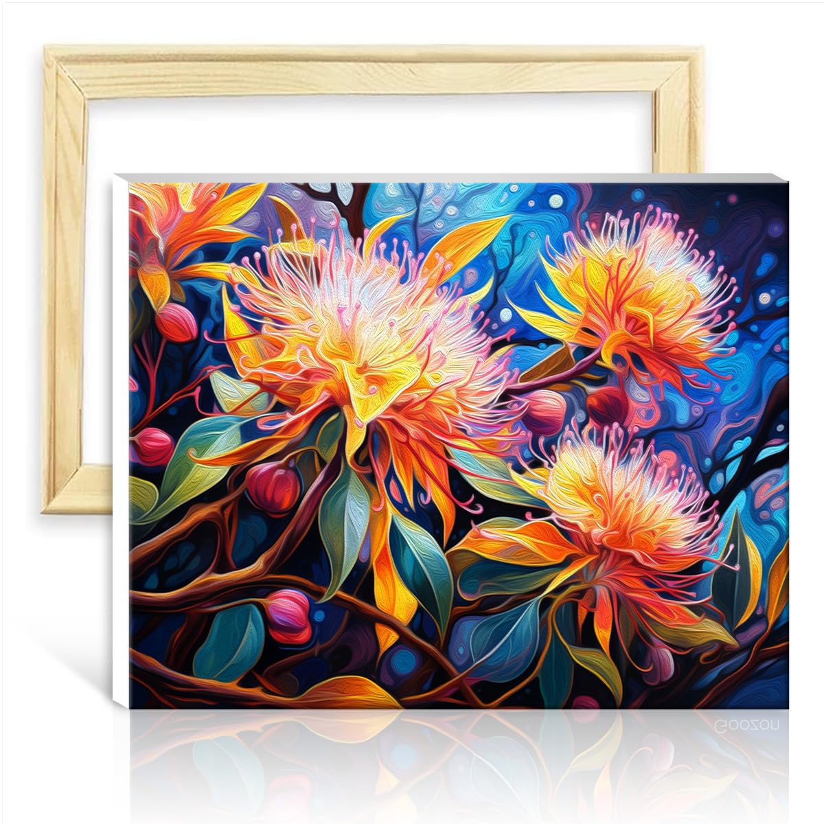 TANGFEIY Paint Kits Canvas Flowers Oil Painting Paint by Numbers Kits Adult and Kids with 3 Brushes & Acrylic Paints Art Picture for Home Decor DIY Frame(30x40cm) โ image 1