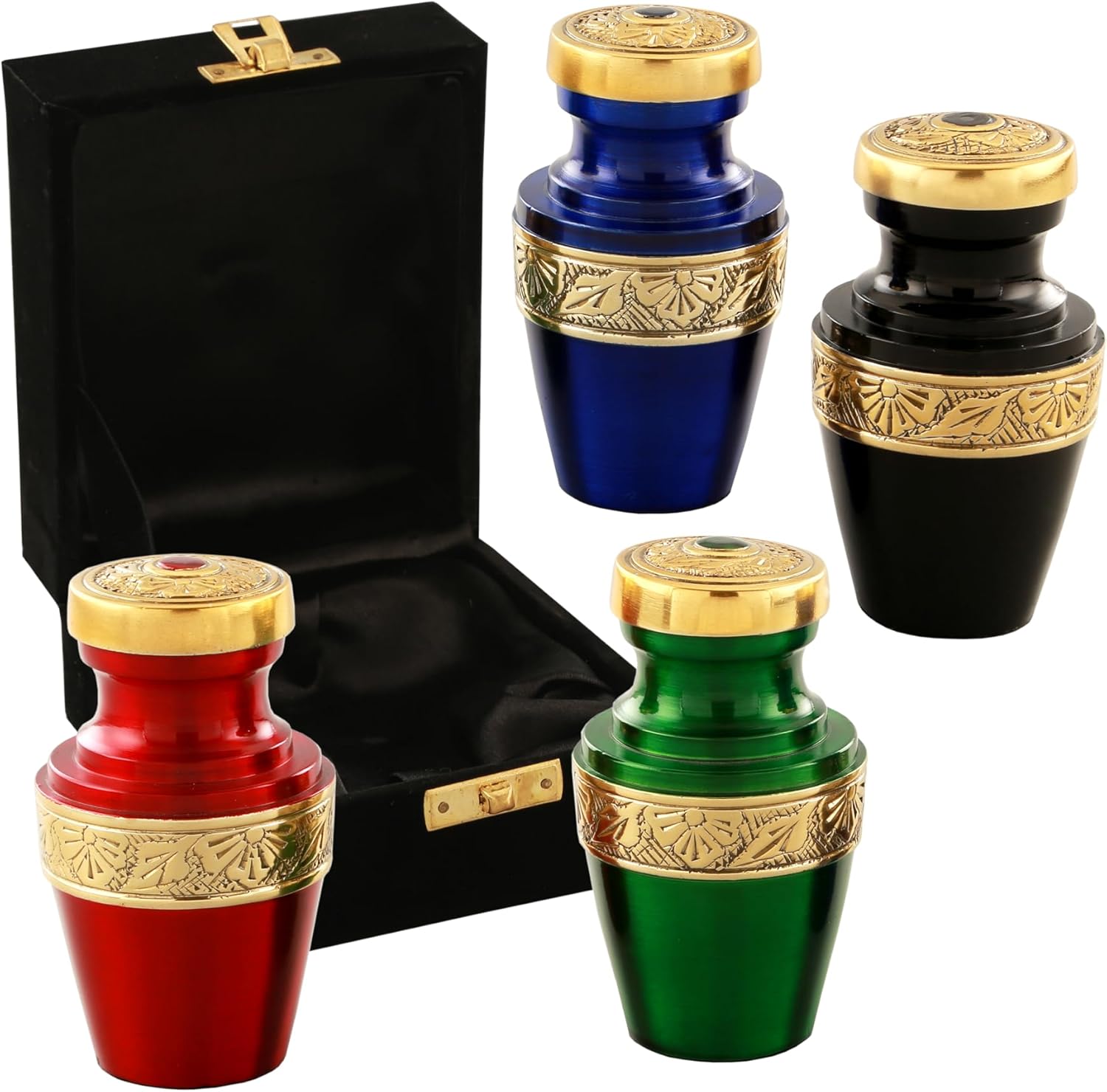 AWESOME MEMORIES Multicolor Keepsake Urns Mini Urns for Human Ashes Set of 4 with