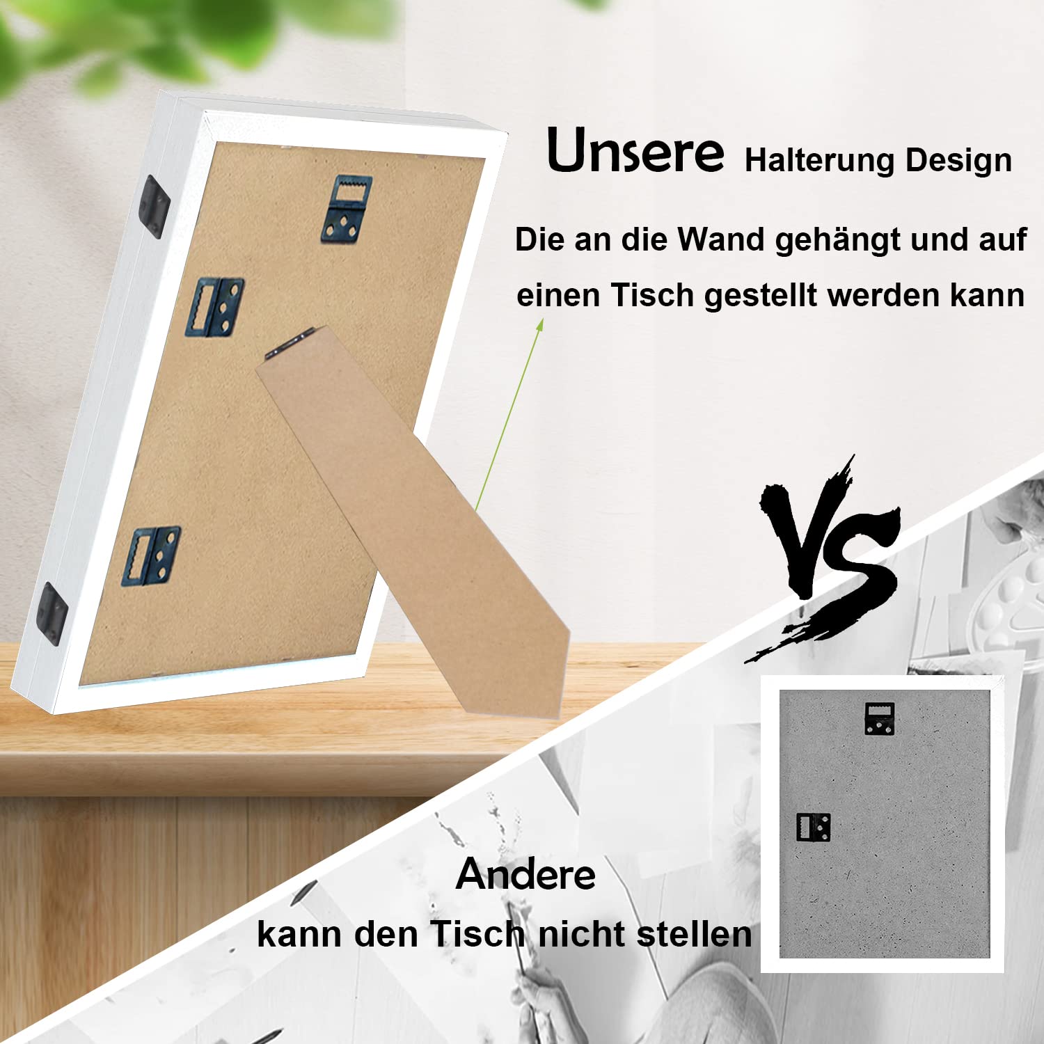 Alyoen Juego De 6 Marcos De Fotos DIN A4, Marco De Madera (31 X 22,4 Cm