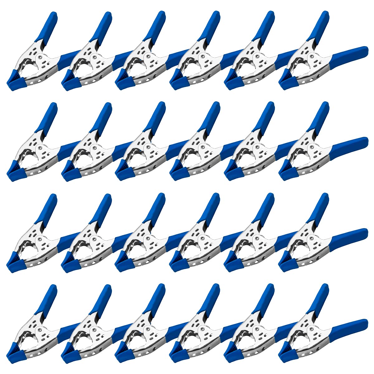Lot of 24-6" inch Spring Clamp Large Super Heavy Duty Spring Metal Blue - 2.5 inch Jaw opening