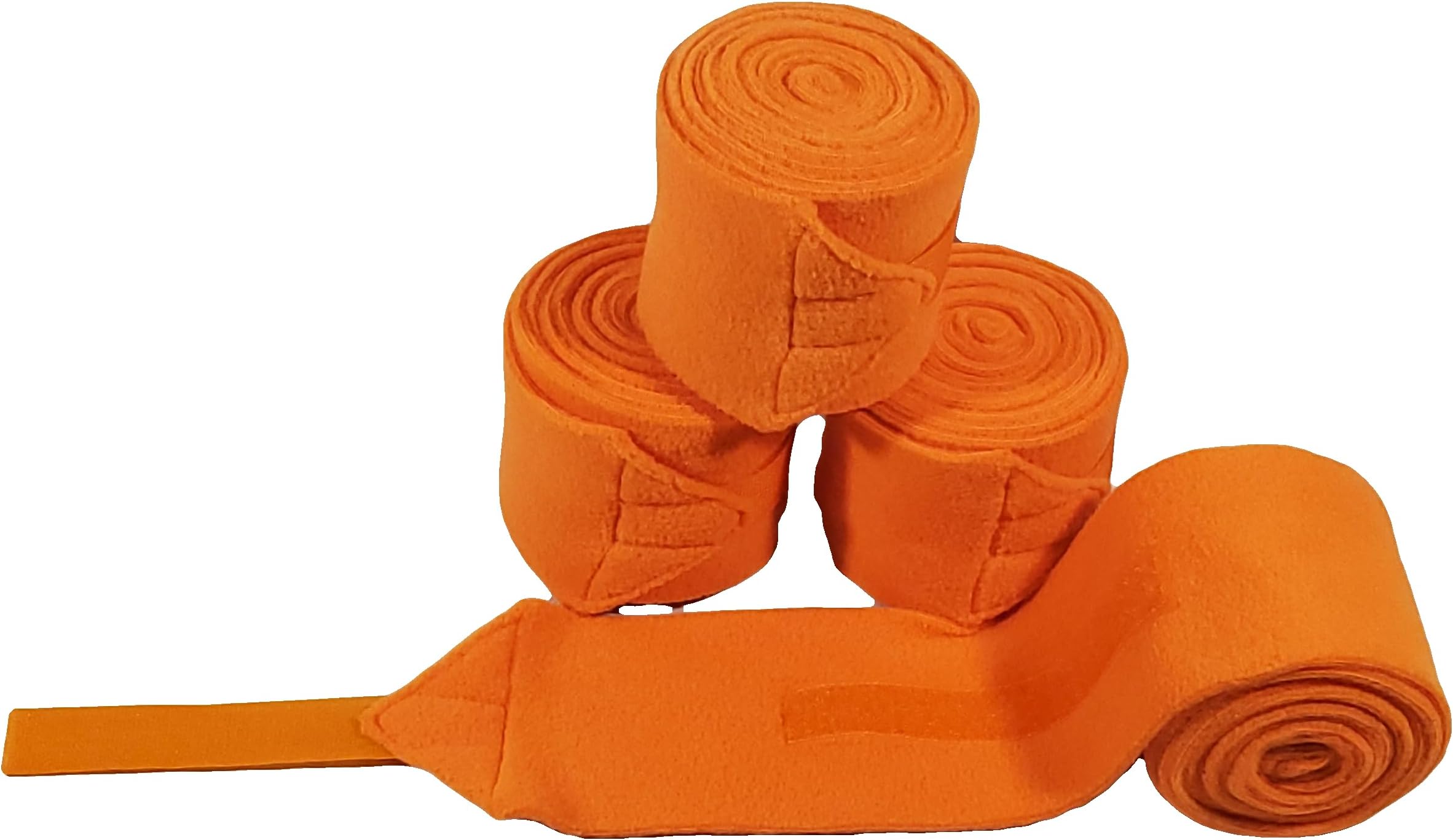 Big Black Horse Fleece Polo Leg Wraps Orange Set of 4