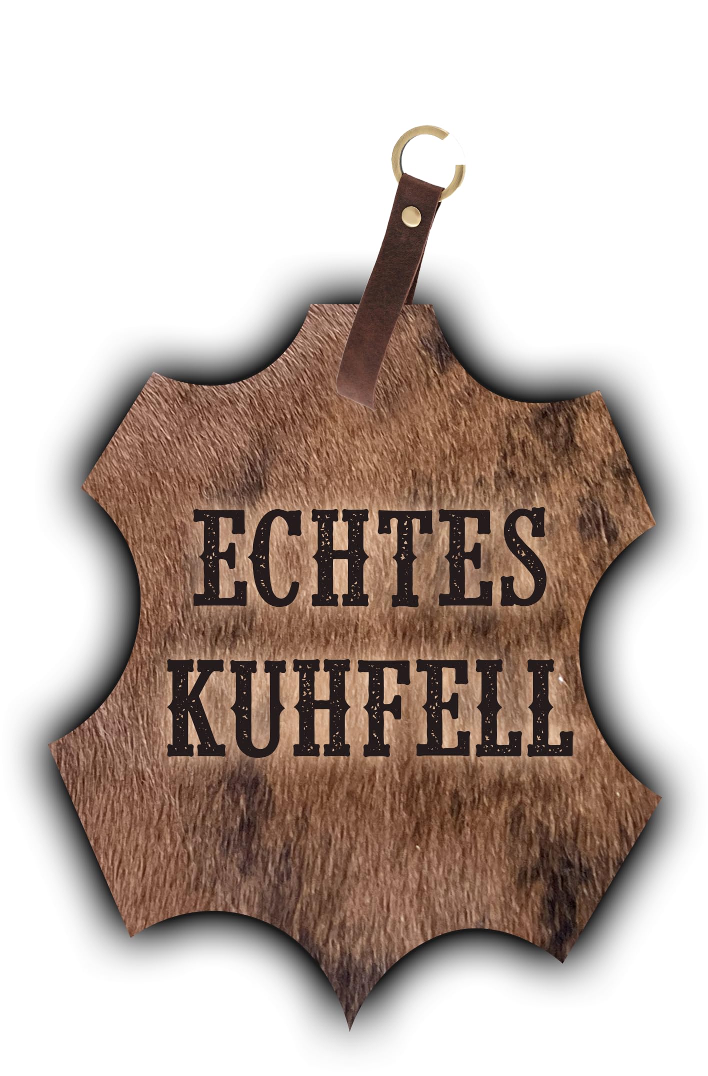 2er Platzset Platzdeckchen, echt Kuhfell abwaschbar, Tischset natürlich rutschfest, Deko Telleruntersetzer Esstisch Wohnzimmer (braun Weiss, 40 x 30 cm rechteckig)