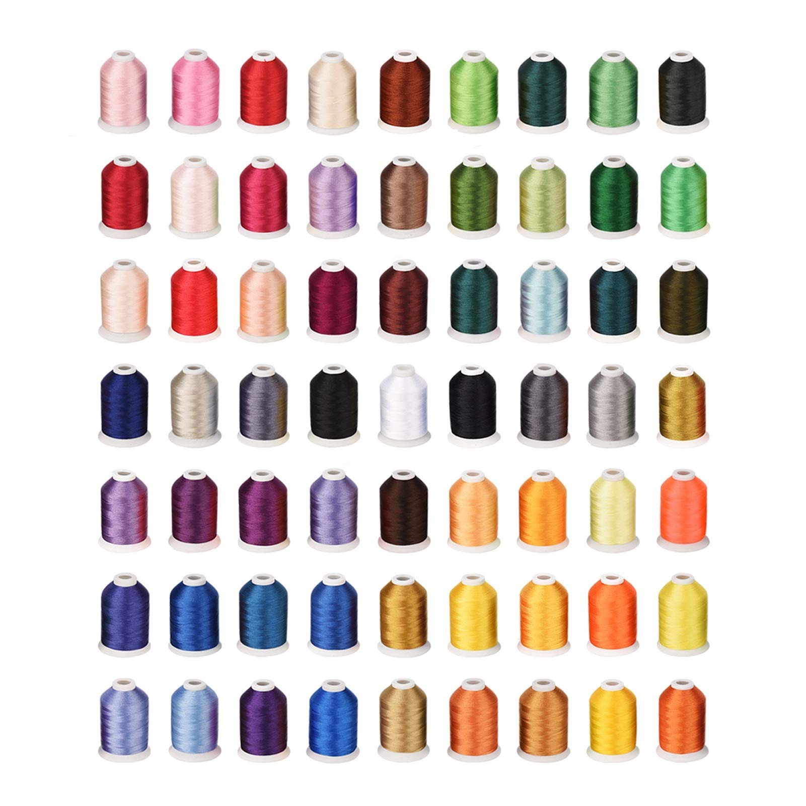 Fili per Cucire Multiuso, Filo da Ricamo 63 Colori 500 Metri con Custodia in plastica for Macchine da Cucire da Ricamo(with Plastic Case)