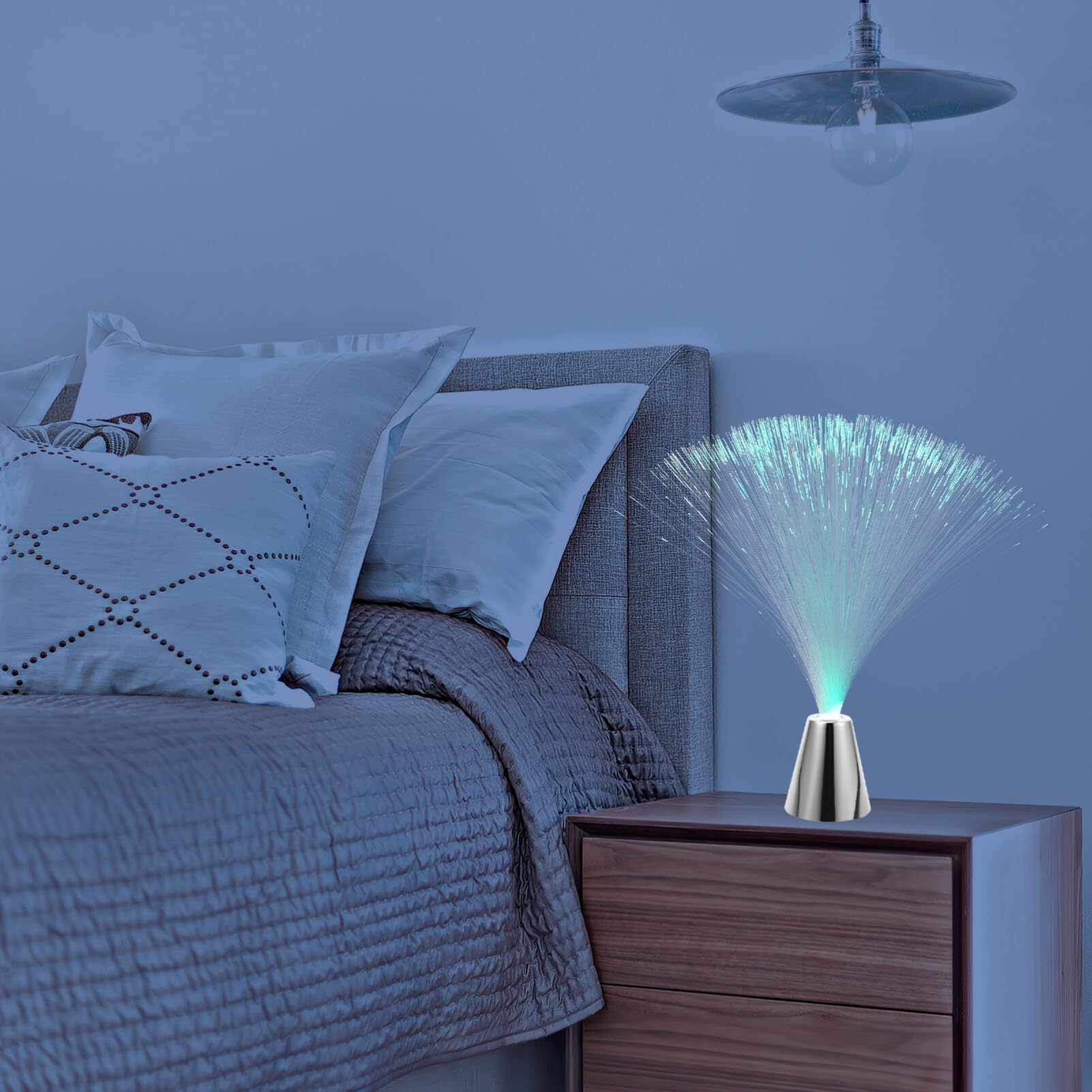 Kichvoe 2pcs Color Changing Led Fiber Optic Light Battery Operated Decorative Lamp for Wedding Christmas Party and Home Decor Creates Romantic Atmosphere Color Options