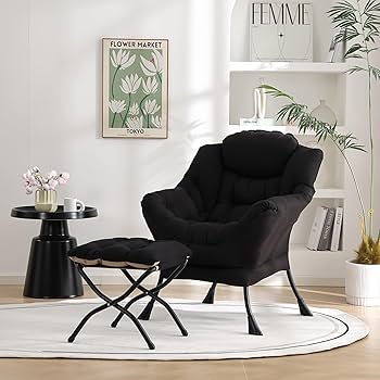Amazon.com: Welnow Lazy Chair with Ottoman, Modern Lounge