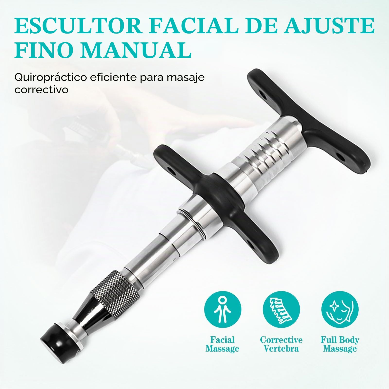 Herramienta de corrección quiropráctica, 80-280N, herramienta de ajuste quiropráctico manual de columna vertebral, pistola de ajuste quiropráctica para aliviar el dolor de cuello, espalda, masaje de