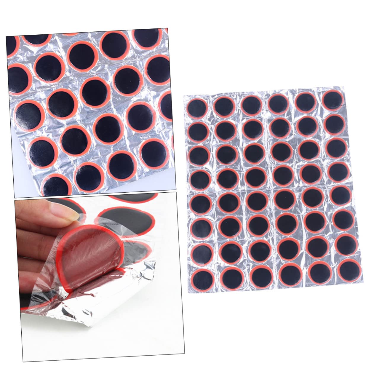 Abaodam Tire Repair Kit 48pcs 25mm Patch Bike Tire Repair Kit No Glue Required Easy to Carry