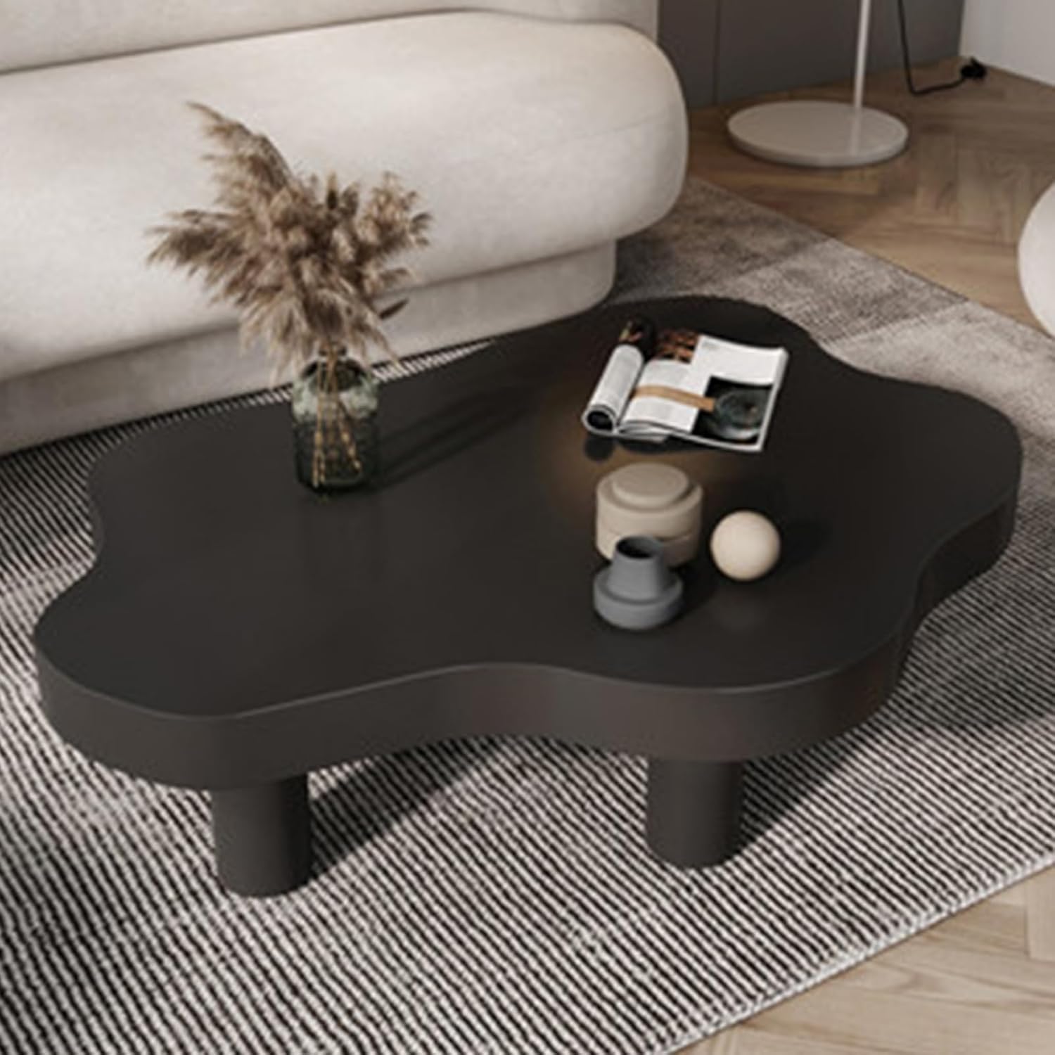 Table basse cloud en bois massif irrégulier table d'appoint de salon design moderne 71cm