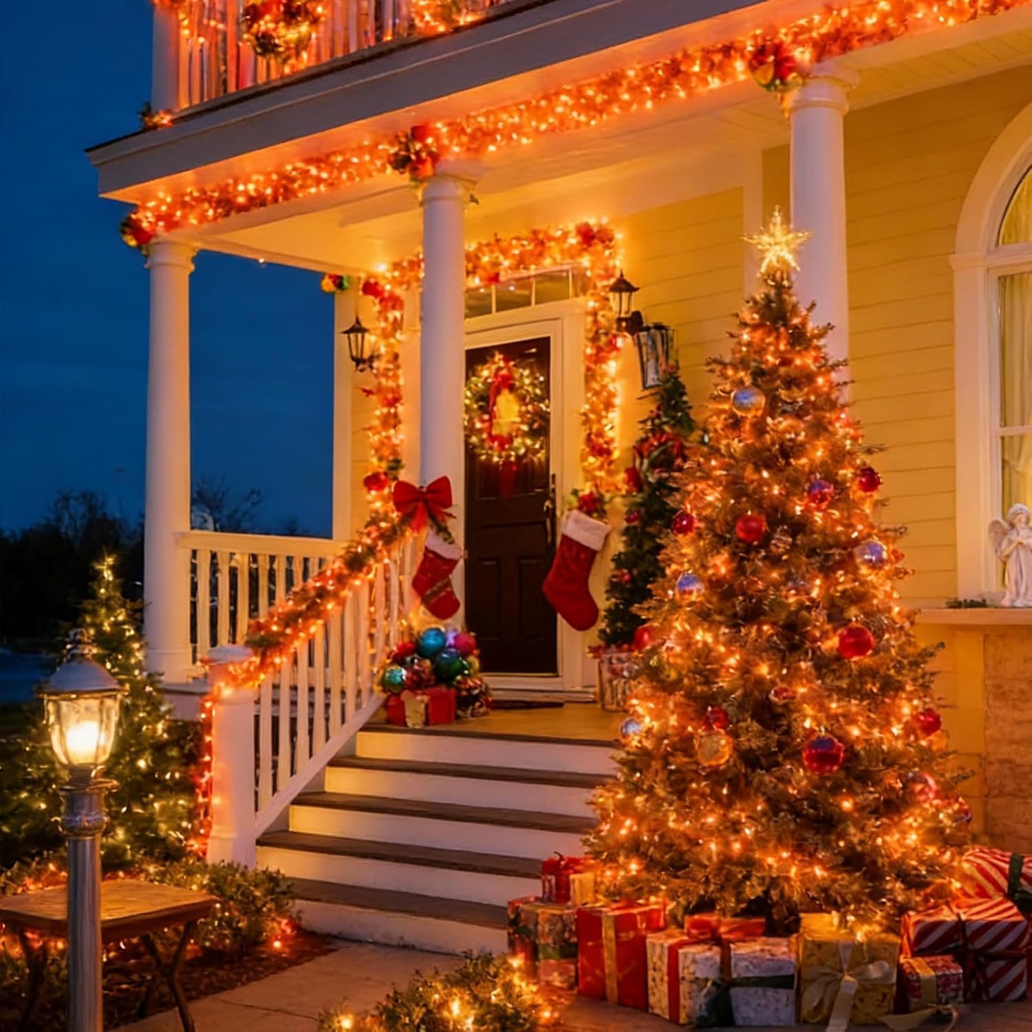 Orange Halloween String Lights Outdoor, Thanksgiving Mini Lights, 66FT 200 LED Waterproof Christmas Lights with 16 Lighting Modes for Garden Party Christmas Xmas Tree Lights Autumn Fall Decor image 3