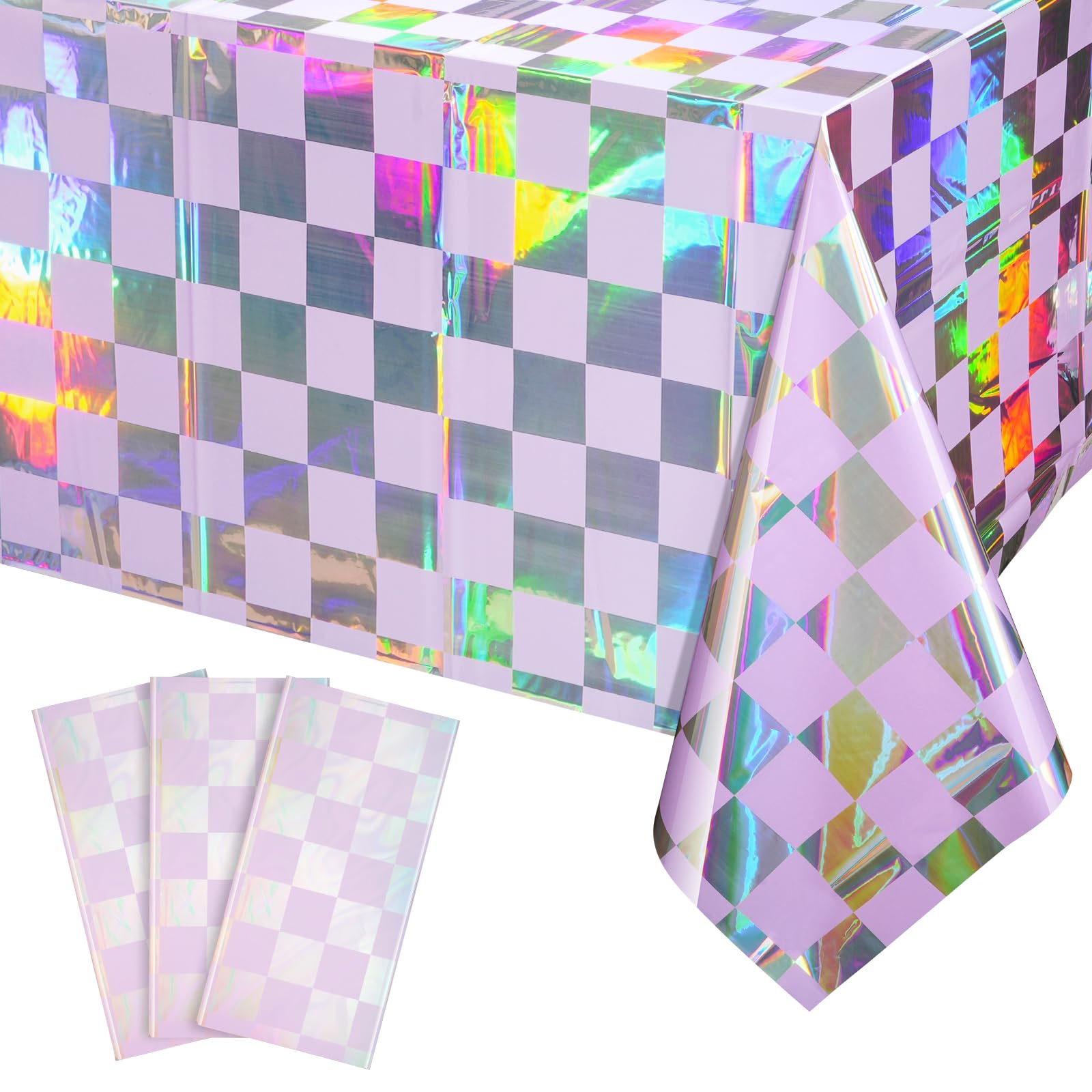 FunnyPars 3Pack Iridescent Checkered and Purple Plastic - decorations | Mubboo